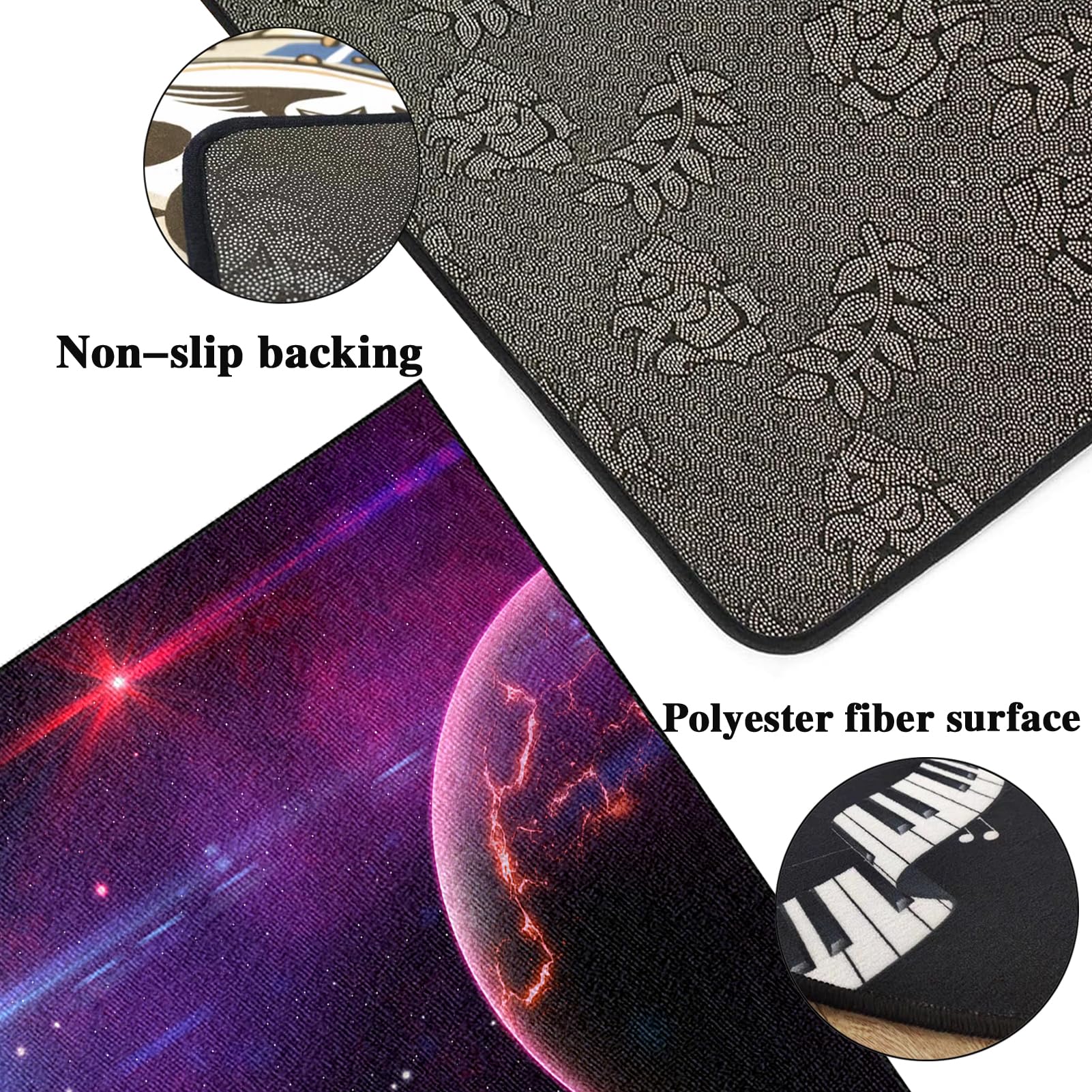 230 x 180 cm Tappetini per Batterie Tappetino Tamburo Insonorizzato Tappeto Drum Carpet per Batterie Acustica elettroniche Rullante Snare Drum Grancassa Tappeto Antiscivolo Tappeto per Batteria
