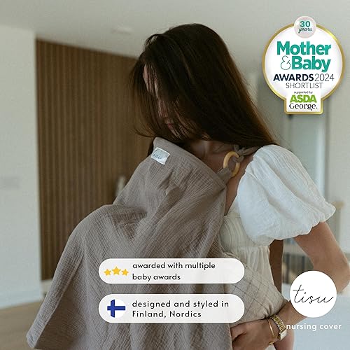Miniatura 40 de TISU - Funda de lactancia para lactancia materna y bombeo | Funda de cochecito de asiento de automóvil multiusos | Algodón de muselina suave