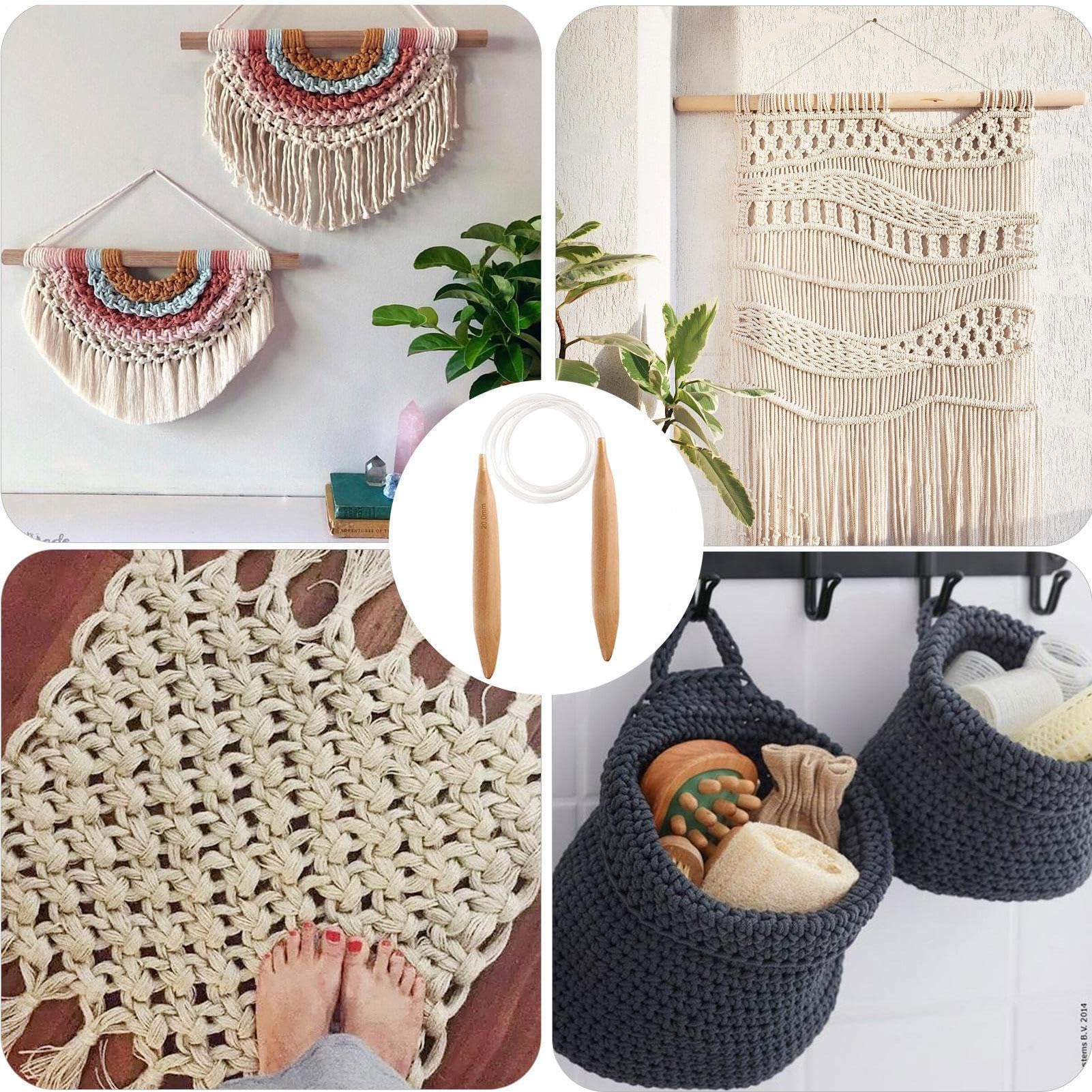 Stricknadeln aus Holz für grobes Garn, ideal zum Weben von Pullovern, Schals, Mützen und Decken