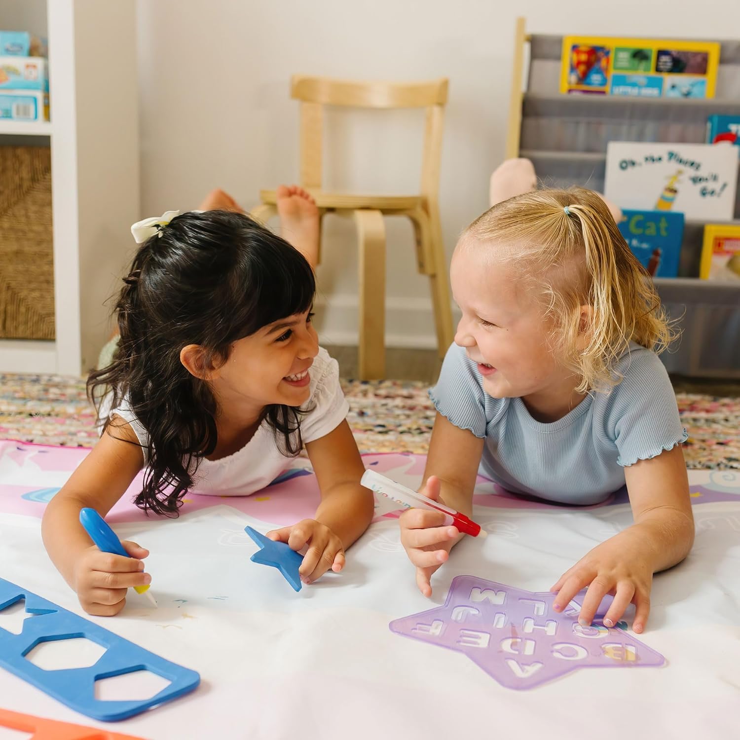 Wildkin Doodle Mat – Extra Large 60 x 42 Inch Water Drawing Mat for Kids, Educational Learning Toy with Letters & Numbers, Mess-Free Coloring for Toddlers & Preschoolers (Unicorn Rainbows)