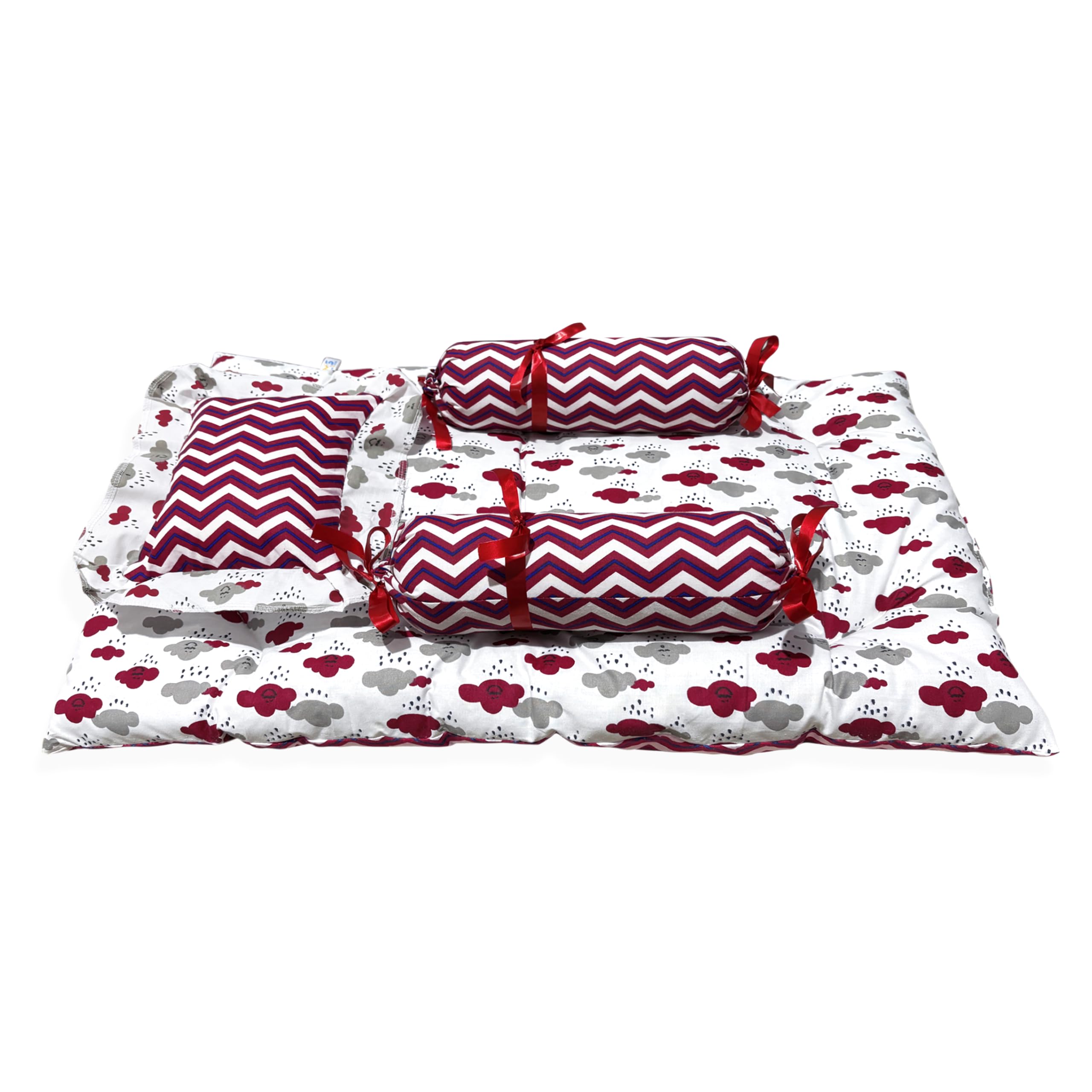 MOM & SON New Born Baby Bedding Set,Sleeping Bag, Baby Mosquito Net & Gadda Mattress Set for 0-6 Months (Pack of 3) - Image 9 thumbnail
