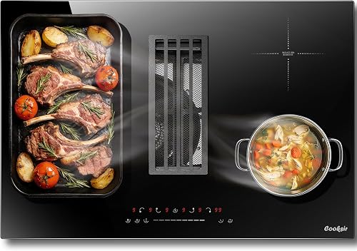 Cooksir Induktionskochfeld mit Dunstabzug, Einbau 77 CM K…