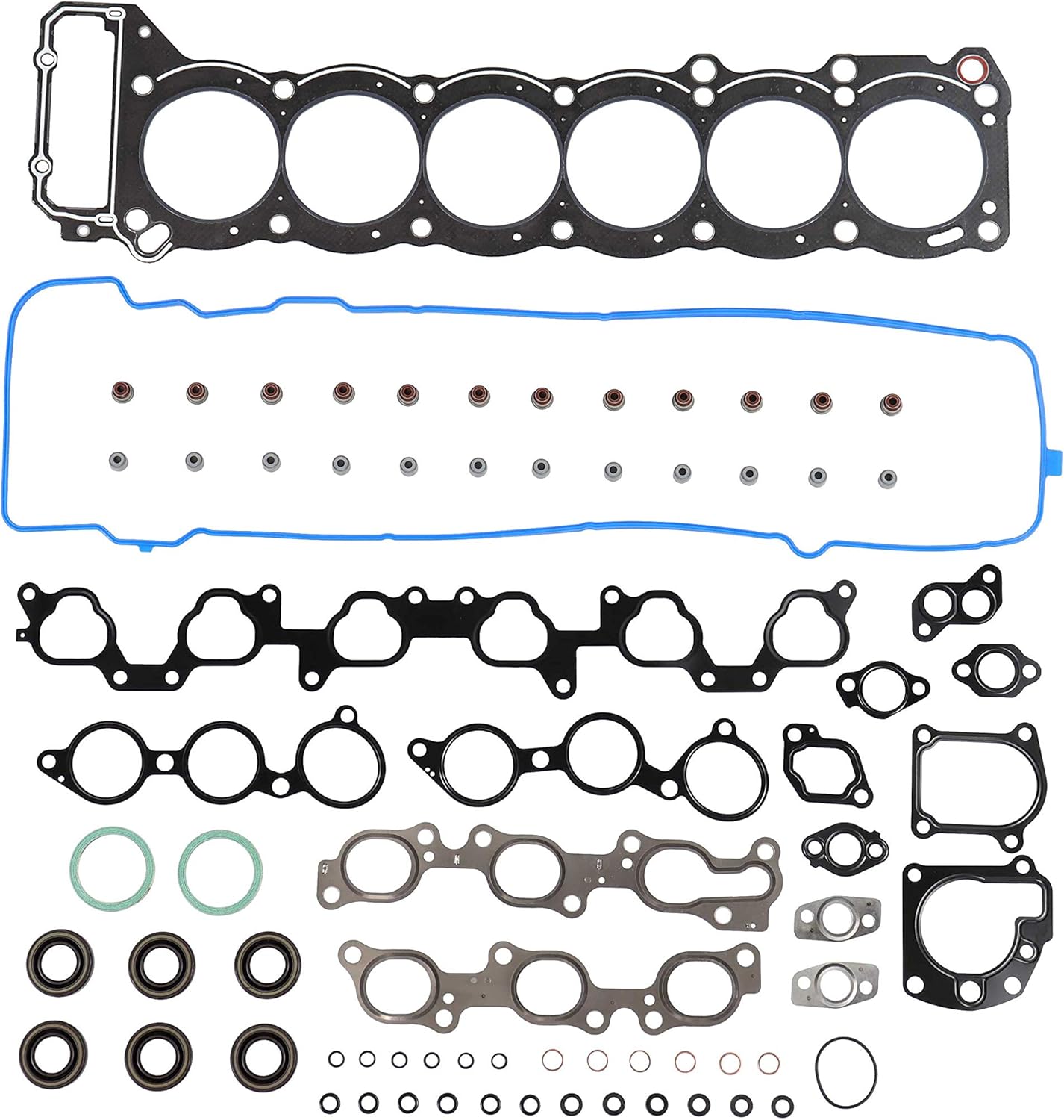 DNJ HGS967 Head Gasket Set for 1993-1997 Lexus Toyota Land Cruiser LX450 4.5L L6 24V DOHC 4477cc