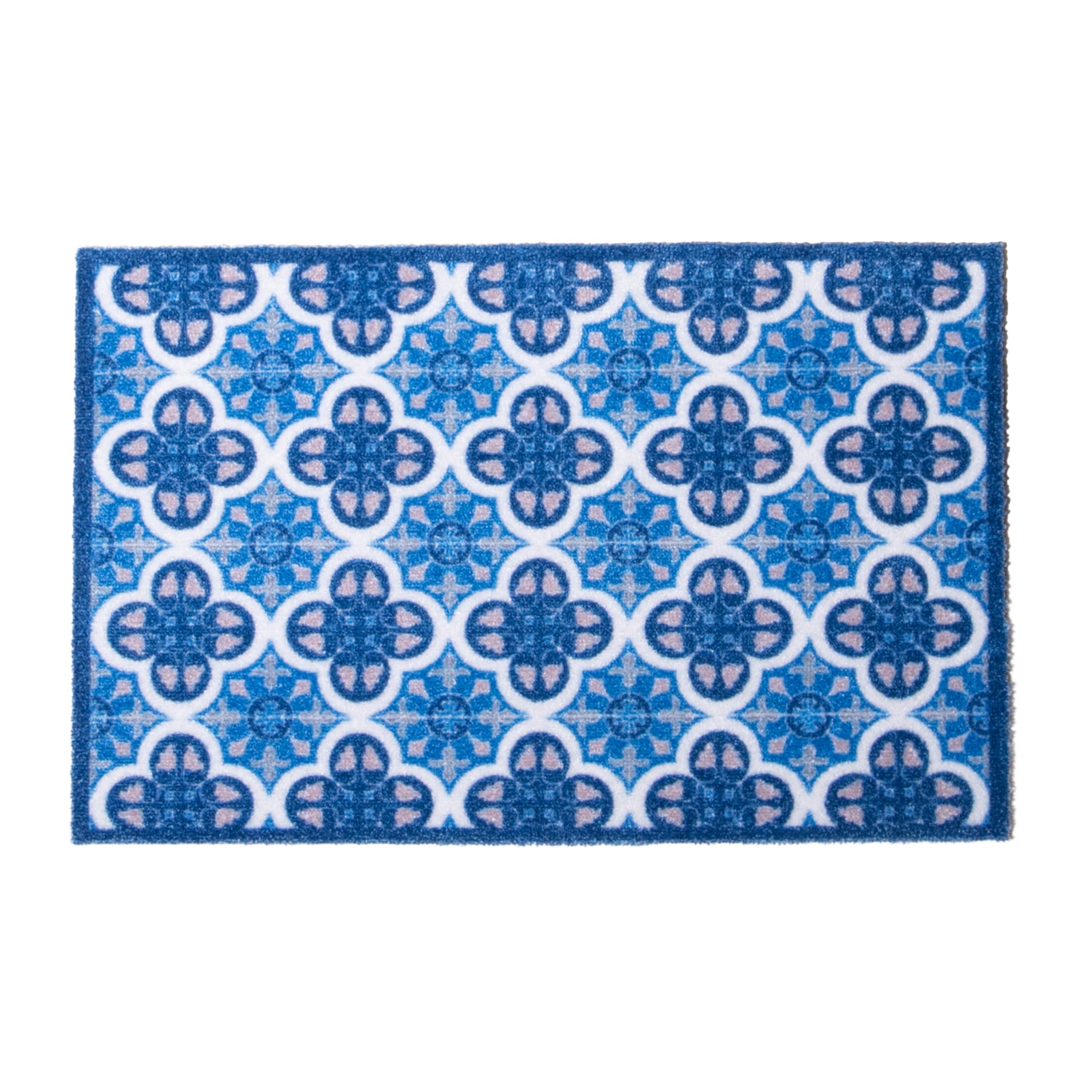Artsy Mats - Blue Mosaic Tile Indoor Washable Doormat - Superior Absorption Non Slip Mat - Dirt Trapper Heavy Duty Floor Mat - Perfect for Hallway, Doorway, & Kitchen Mat, (60x40cm) — image 1