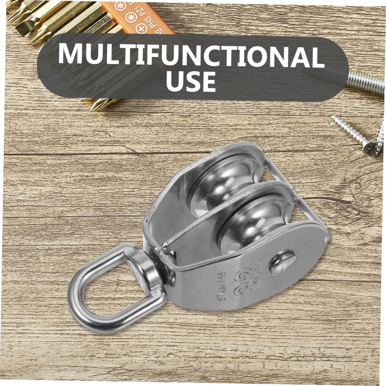 Sistema de polea doble de acero inoxidable Heavy Du para levantamiento de pesas, entrenamiento equint, accesorios de entrenamiento de gimnasio, fitness en casa, juego de polea de cable ajustable