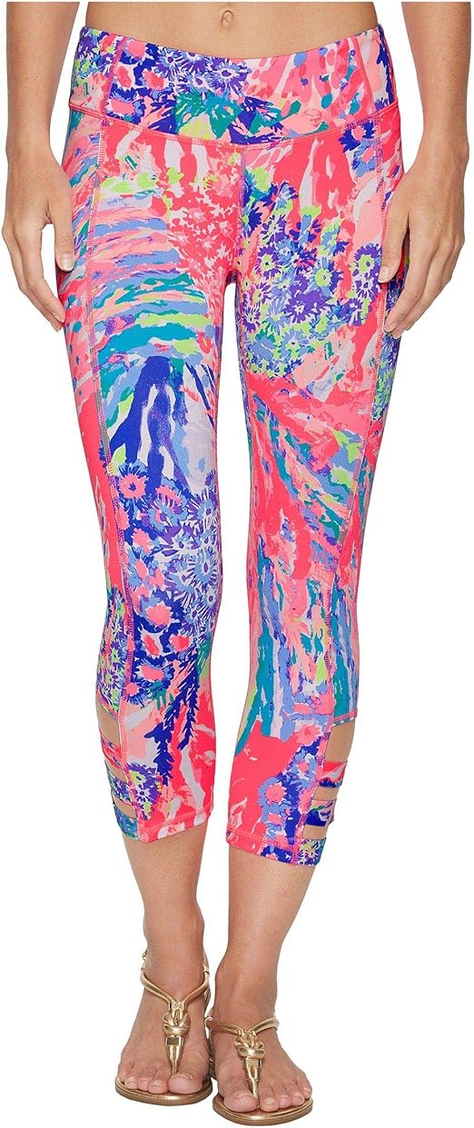 Lilly Pulitzer UPF 50+ Luxletic 21" Weekender Cropped Legging (Rainbow Soleil, XL) at Amazon
