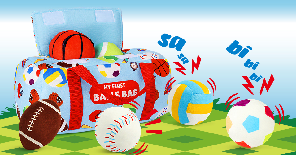 Vanmor Set De 6 Balles Sensorielles Sportives Pour Tout-Petits – 12 Mois Et + – Bruits, Hochets, Sac De Voyage Inclus – Cadeau Éducatif