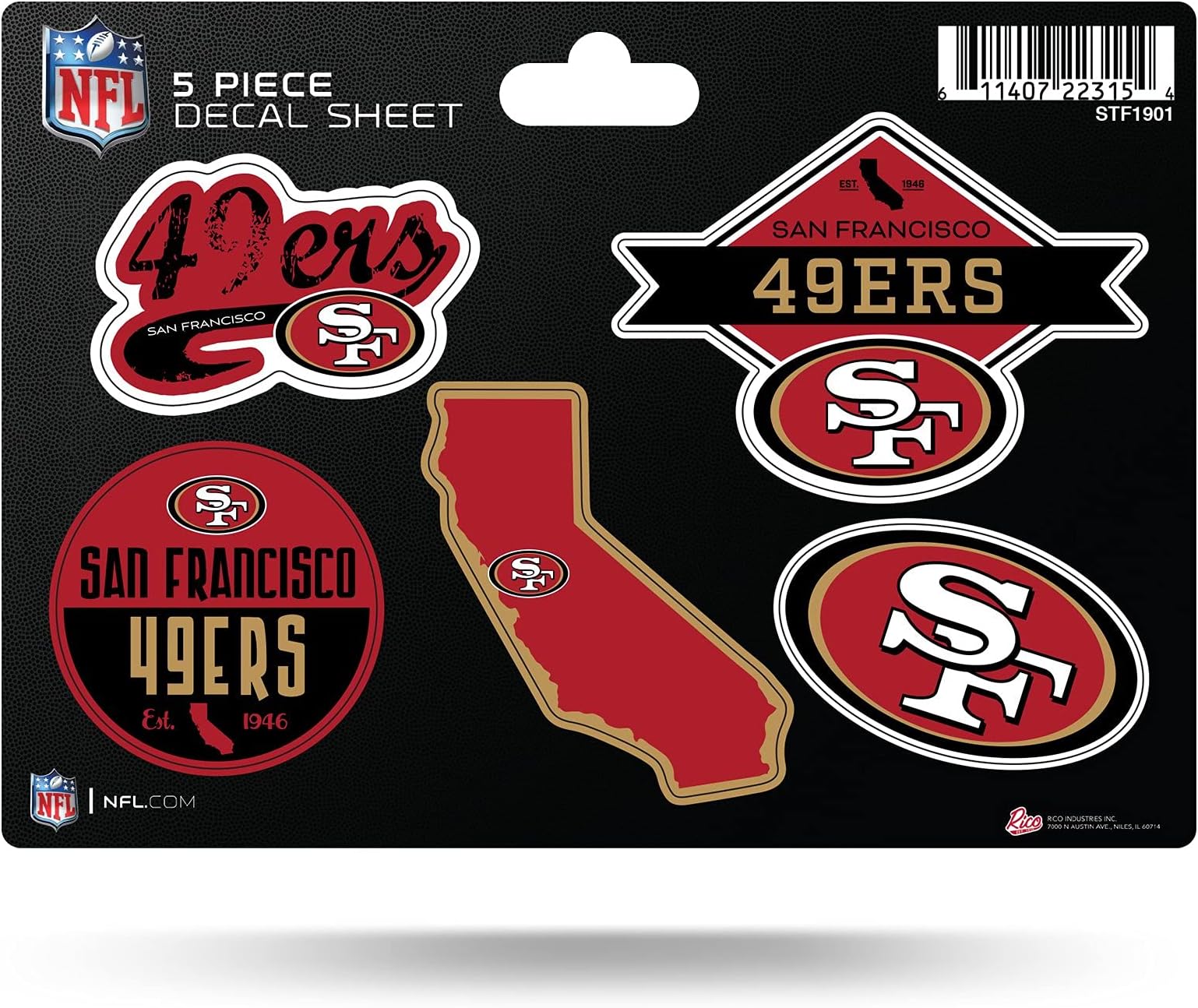 Rico Industries NFL 5-Pc Sticker Sheet