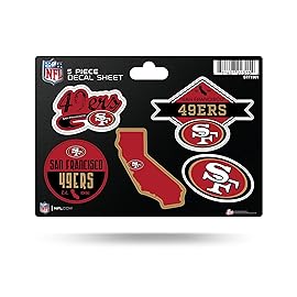 NFL San Francisco 49ers 5-Piece Die-Cut Decal Sheet