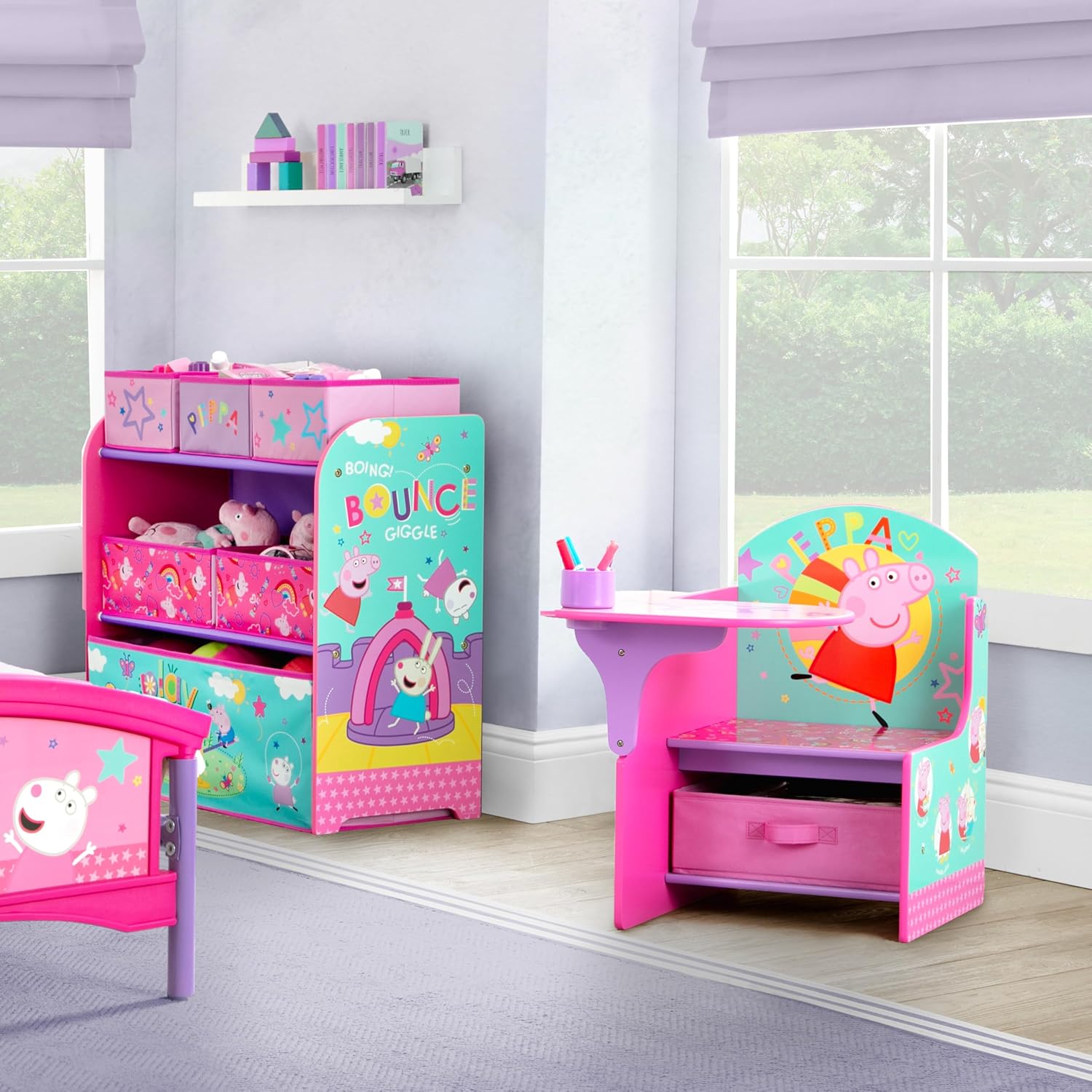 Delta Children - Peppa Pig Chair Desk with Storage Bin - Greenguard Gold Certified, Pink