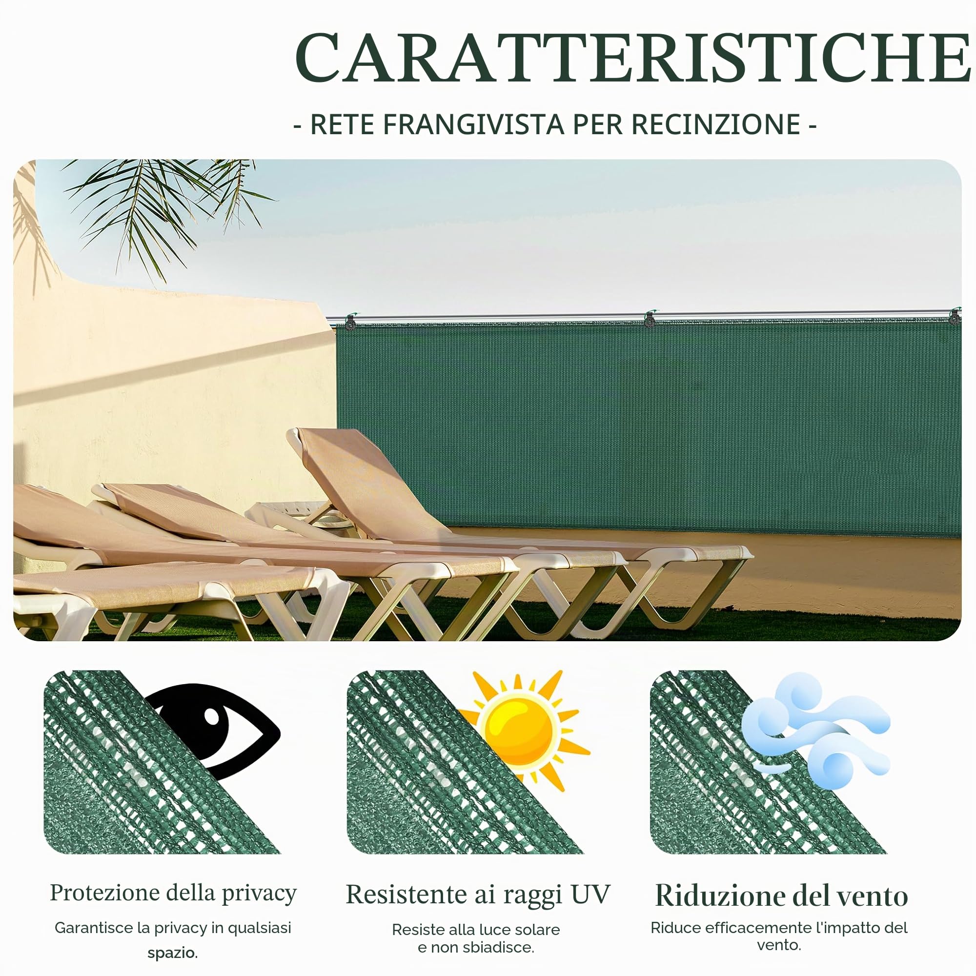 FB FunkyBuys Recinzione da giardino, 1 x 10 m, per protezione esterna, per la privacy e la privacy, adatta all'estate, per balcone e patio, resistente agli strappi, protezione antivento, verde, 90