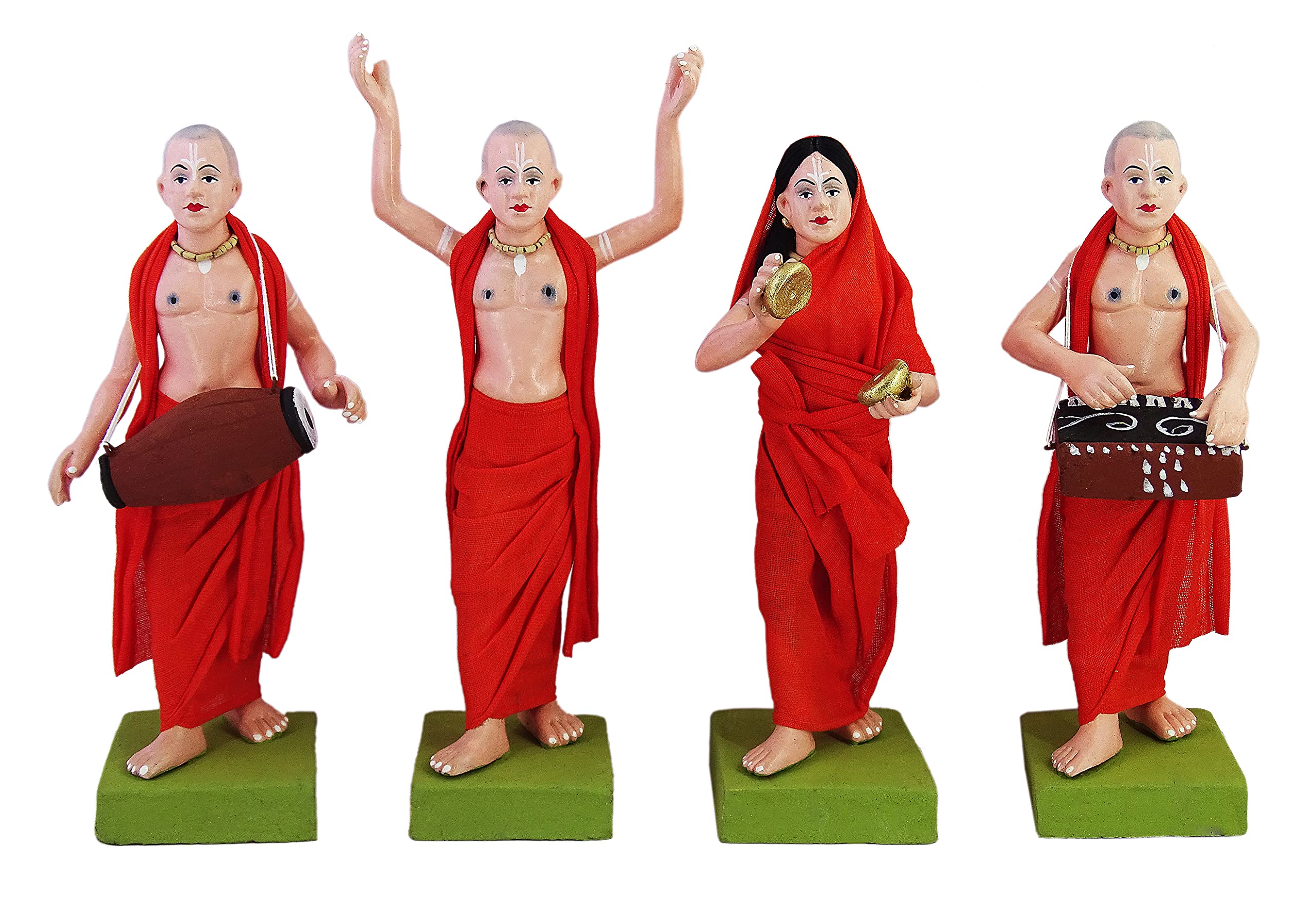 Niharika Collections Krishnanagar Handmade Clay Human Figure Gift & Decor (Iskcon Nagar Kirtan)