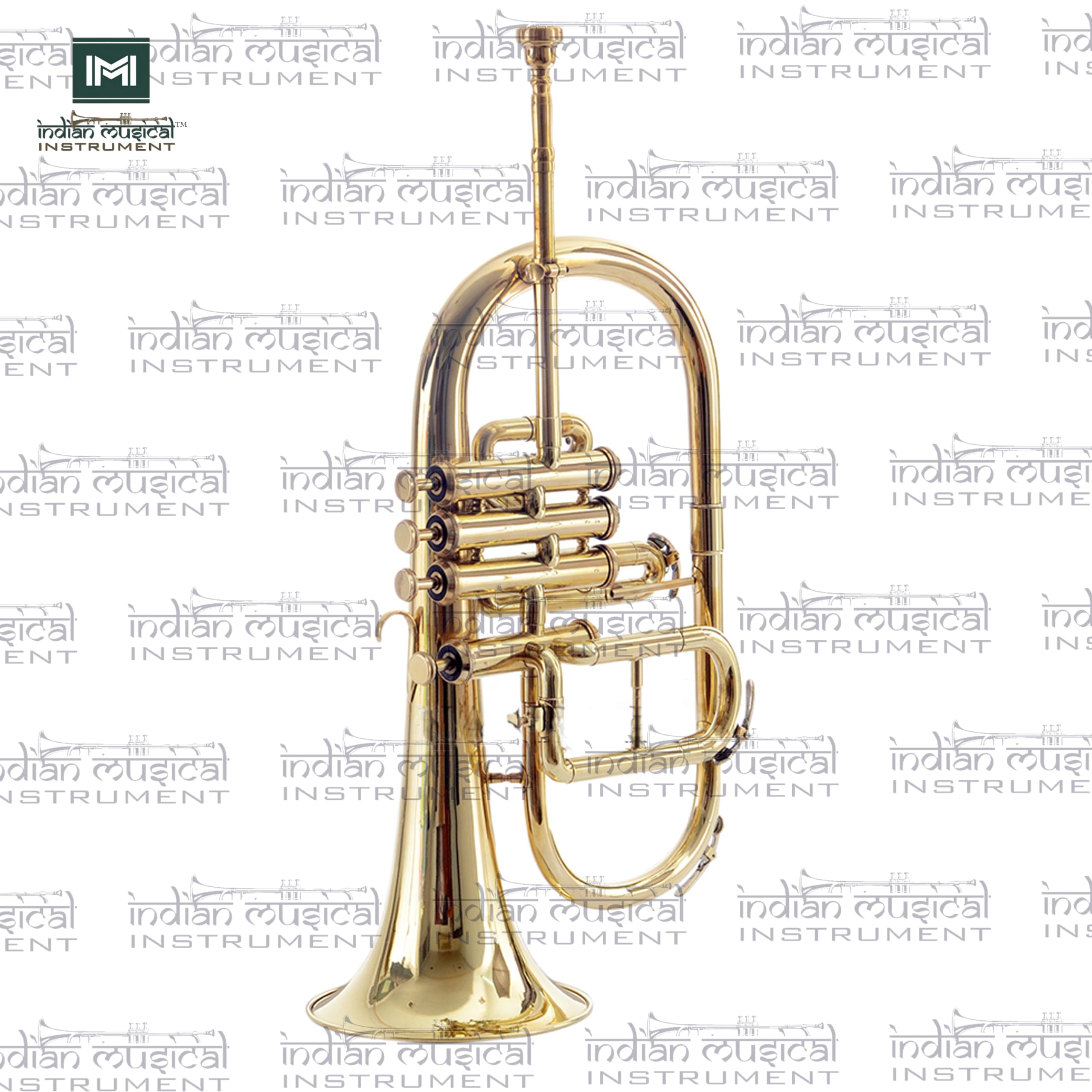 IMI Flügelhorn 4 Ventil BB Pitch Premium Qualität inkl. Mundstück und Tragetasche (Goldmessing)