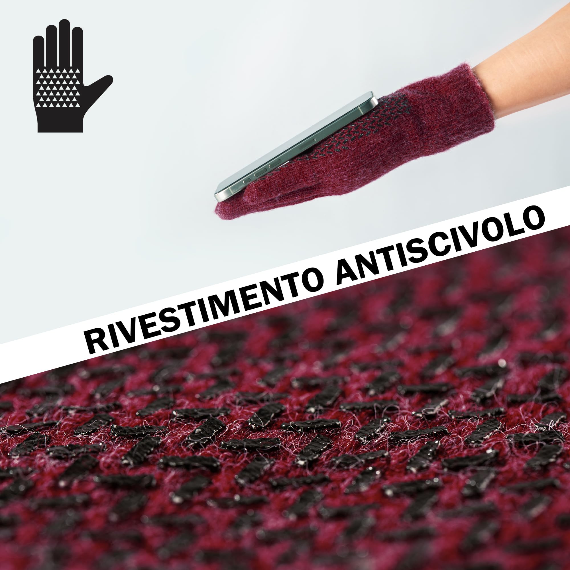 ineepor Guanti Invernali Uomo Donna Guanti Touch Screen Doppi Guanti In Lana Fodera In Pile Termici Antiscivolo Corsa Neve Guida Ciclismo Sportivi