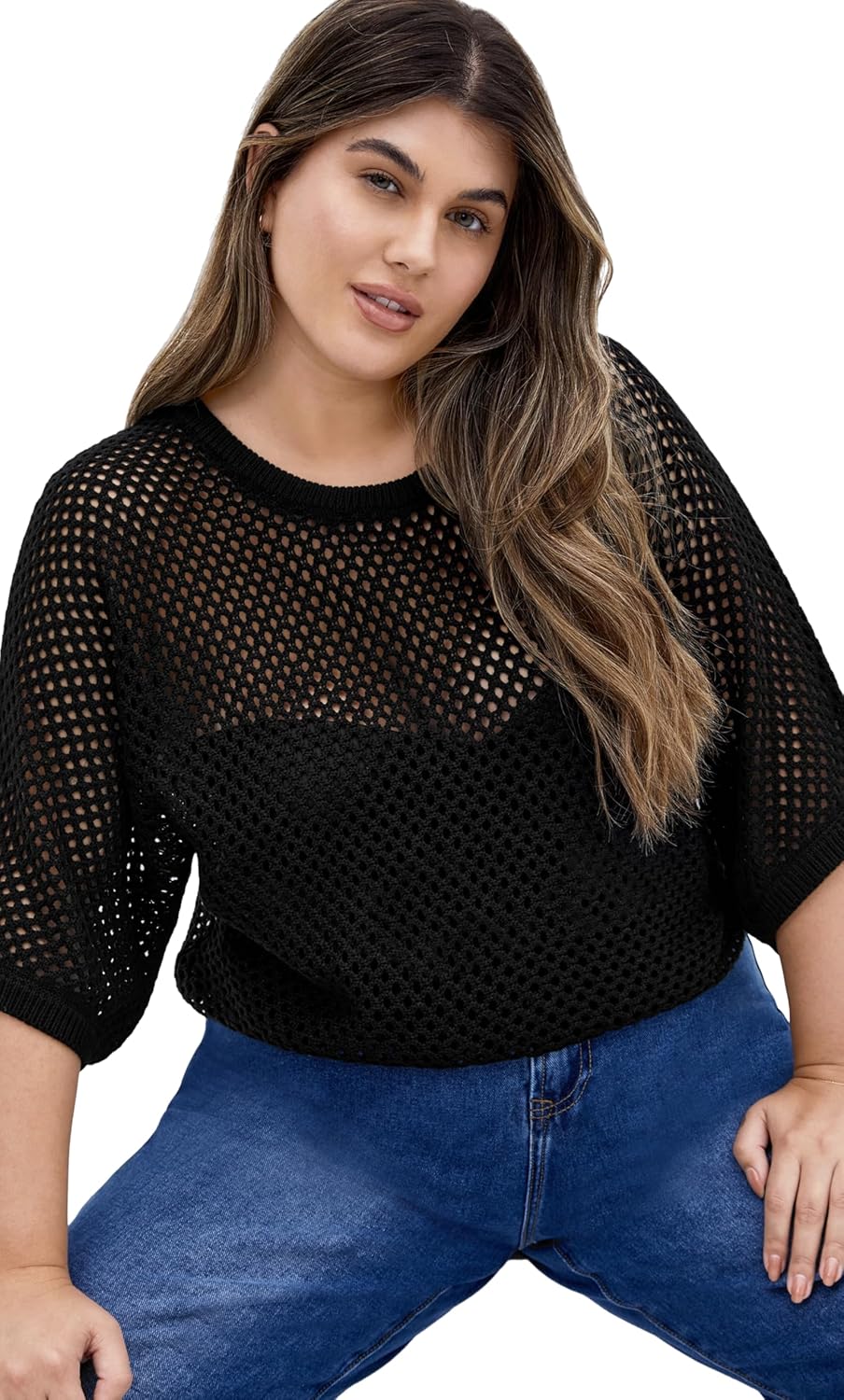 City Chic Women's Plus Size Top - Crochet Knit - Image 2