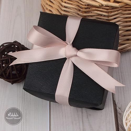 Miniatura 204 de Ribbli - Cinta de satén roja de doble cara, 1 pulgada x 25 yardas, uso para ramo de lazos, envoltura de regalo de Navidad, arreglo floral Rojo