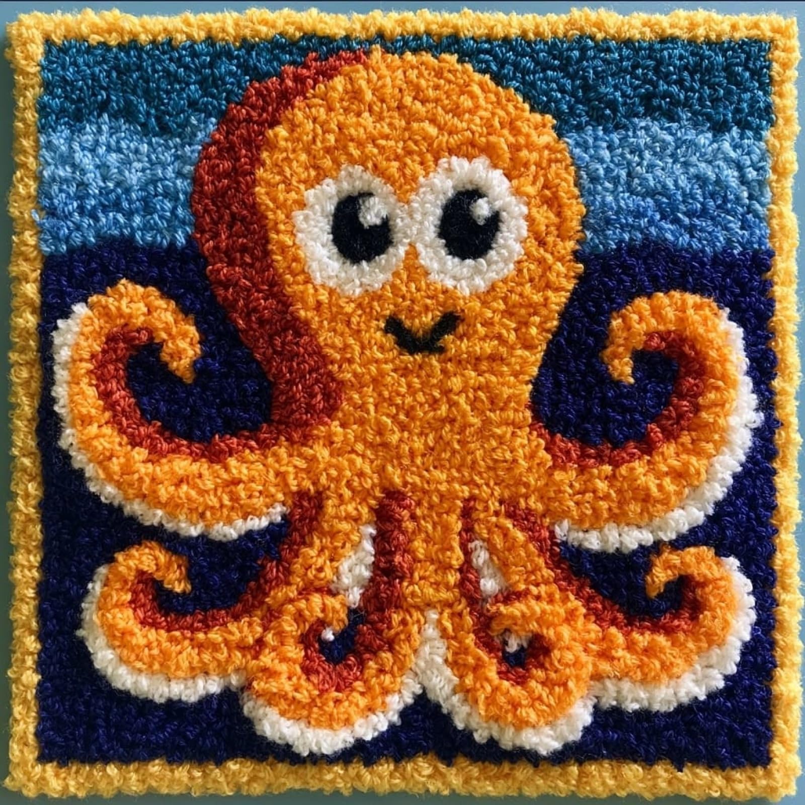 Axiangzik Octopus Pre-Printed Latch Hook Pillow Kit,