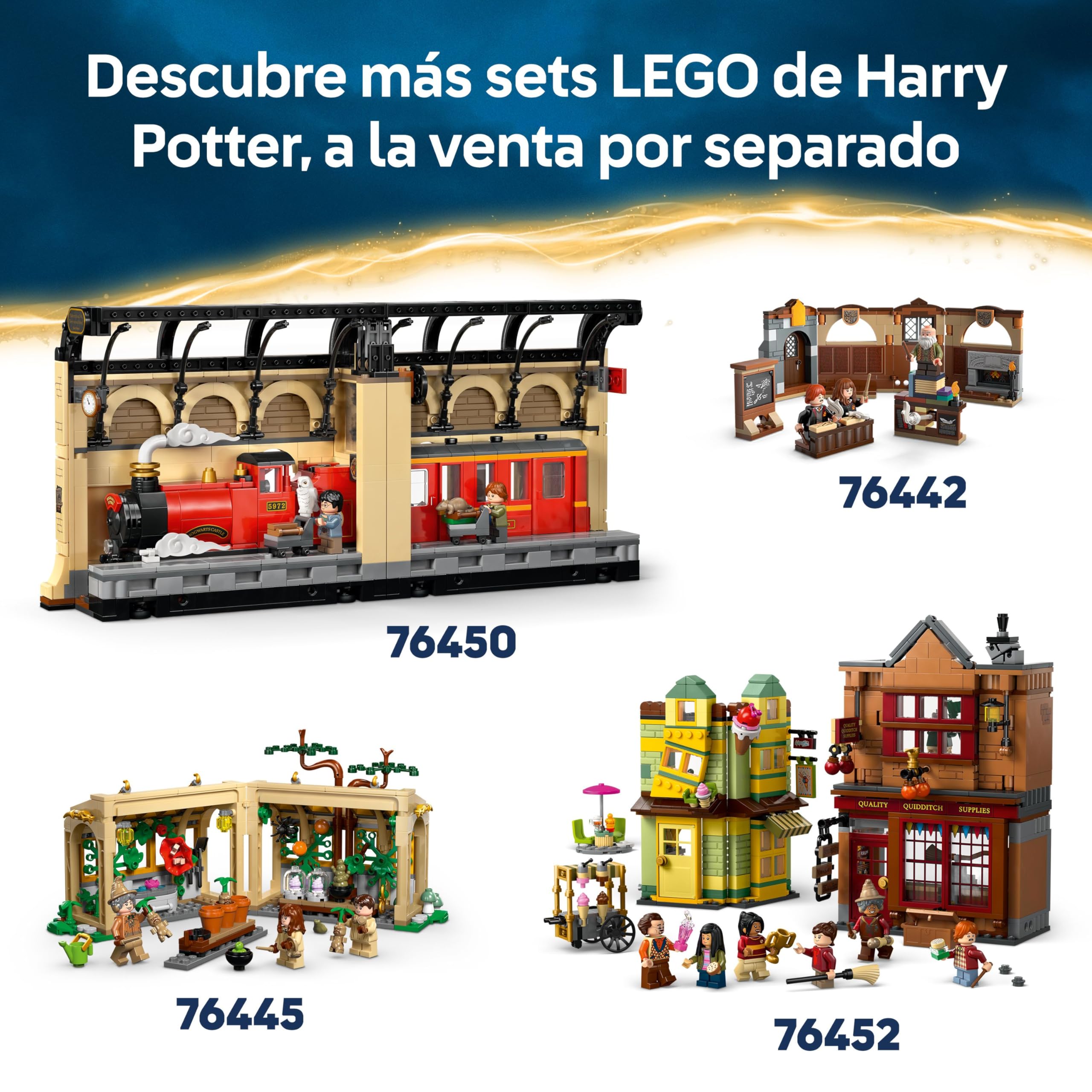 LEGO Harry Potter Castillo de Hogwarts: Torre Central - Castillo de Juguete con Cuarto de Llaves Voladoras y Ajedrez Mágico - 12 Minifiguras - Regalo para Niñas y Niños de 10+ Años 76454