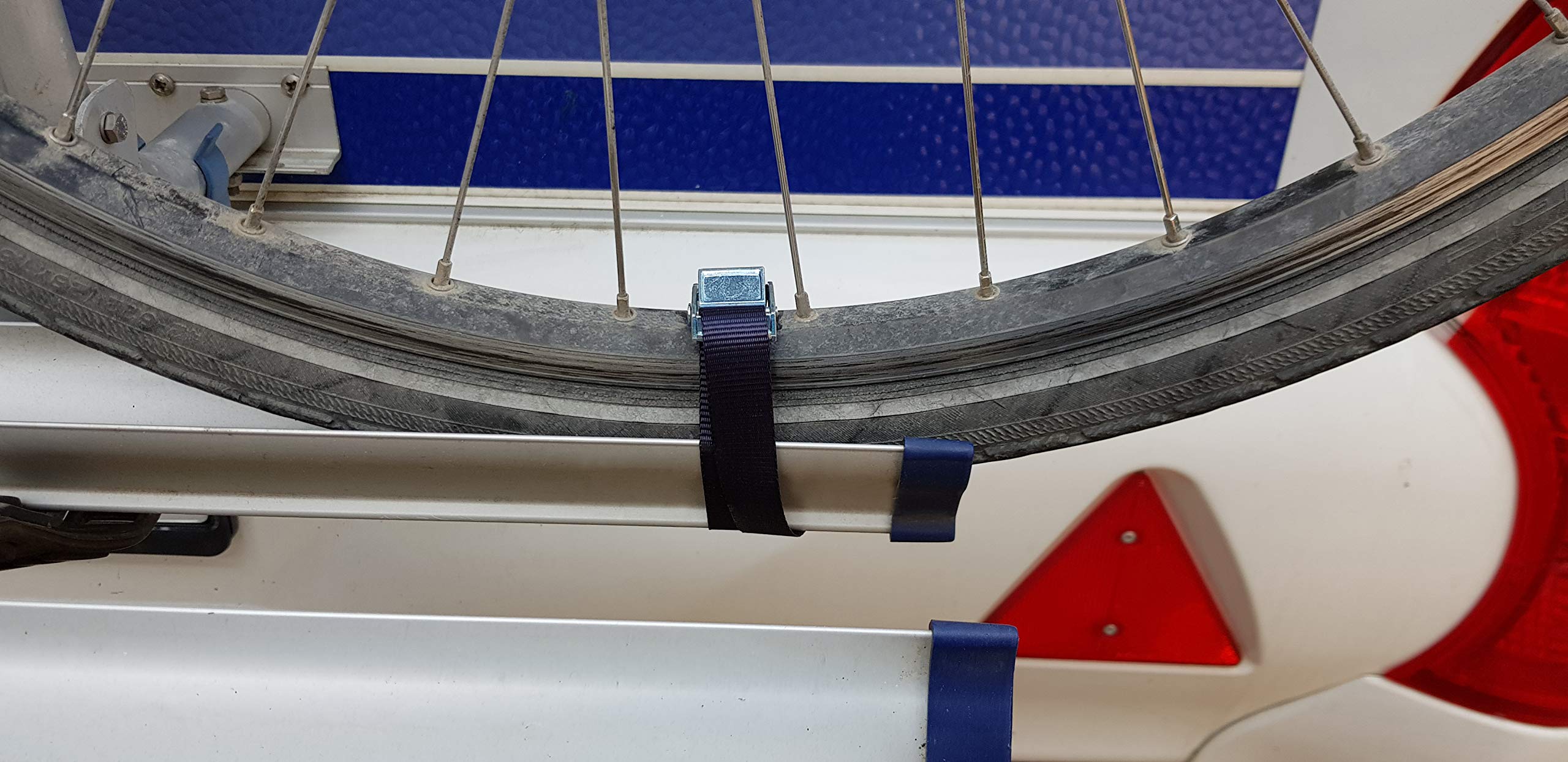 Connex Pas mocujący – praktyczny zestaw 2 sztuk – jednoczęściowy – 500 x 18 mm – maksymalne obciążenie 100 kg – z zamkiem zaciskowym/pasem mocującym/zabezpieczeniem ładunku/pasem zapadkowym /