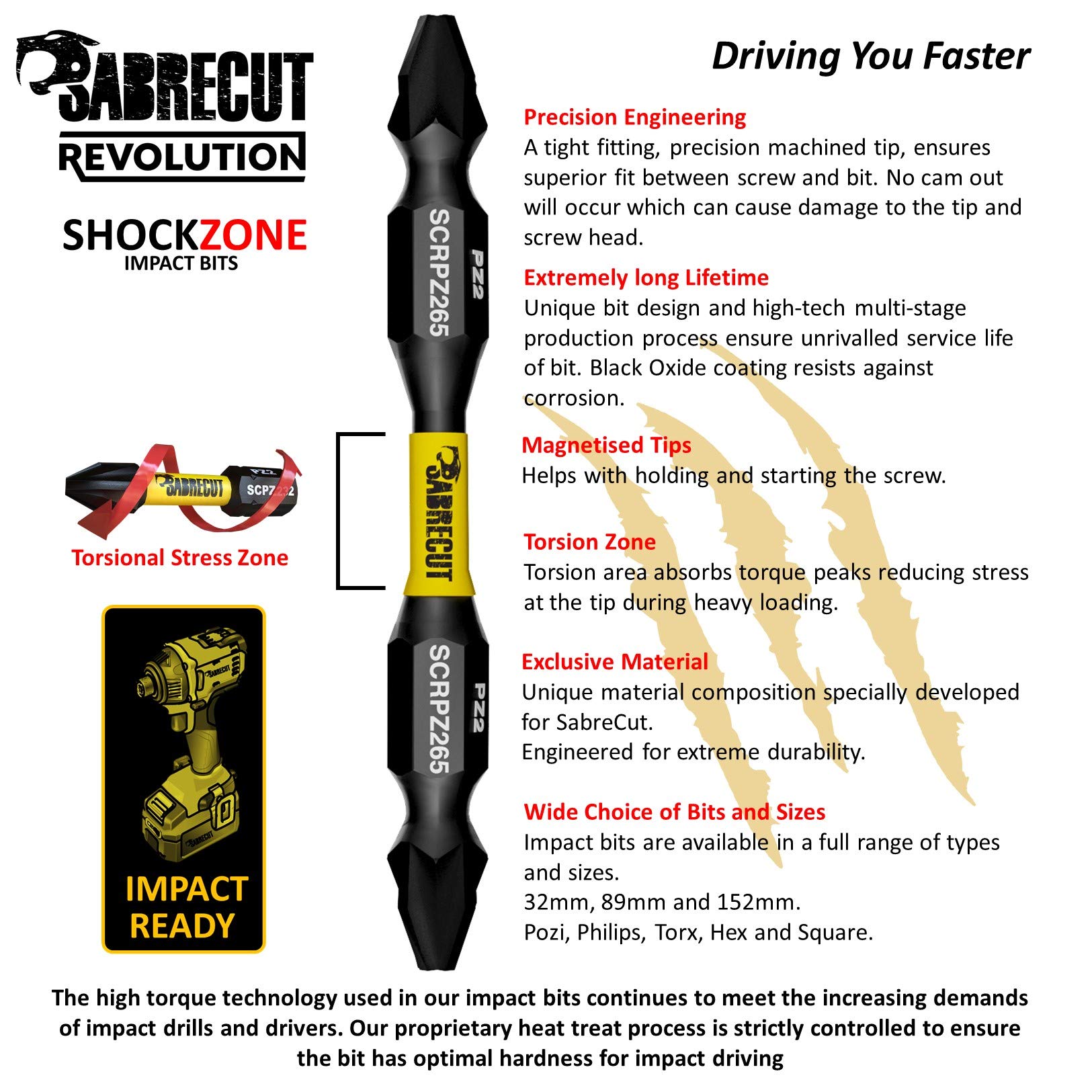 Image secondaire de Set de 15 embouts de tournevis à percussion SabreCut 65 mm PZ2