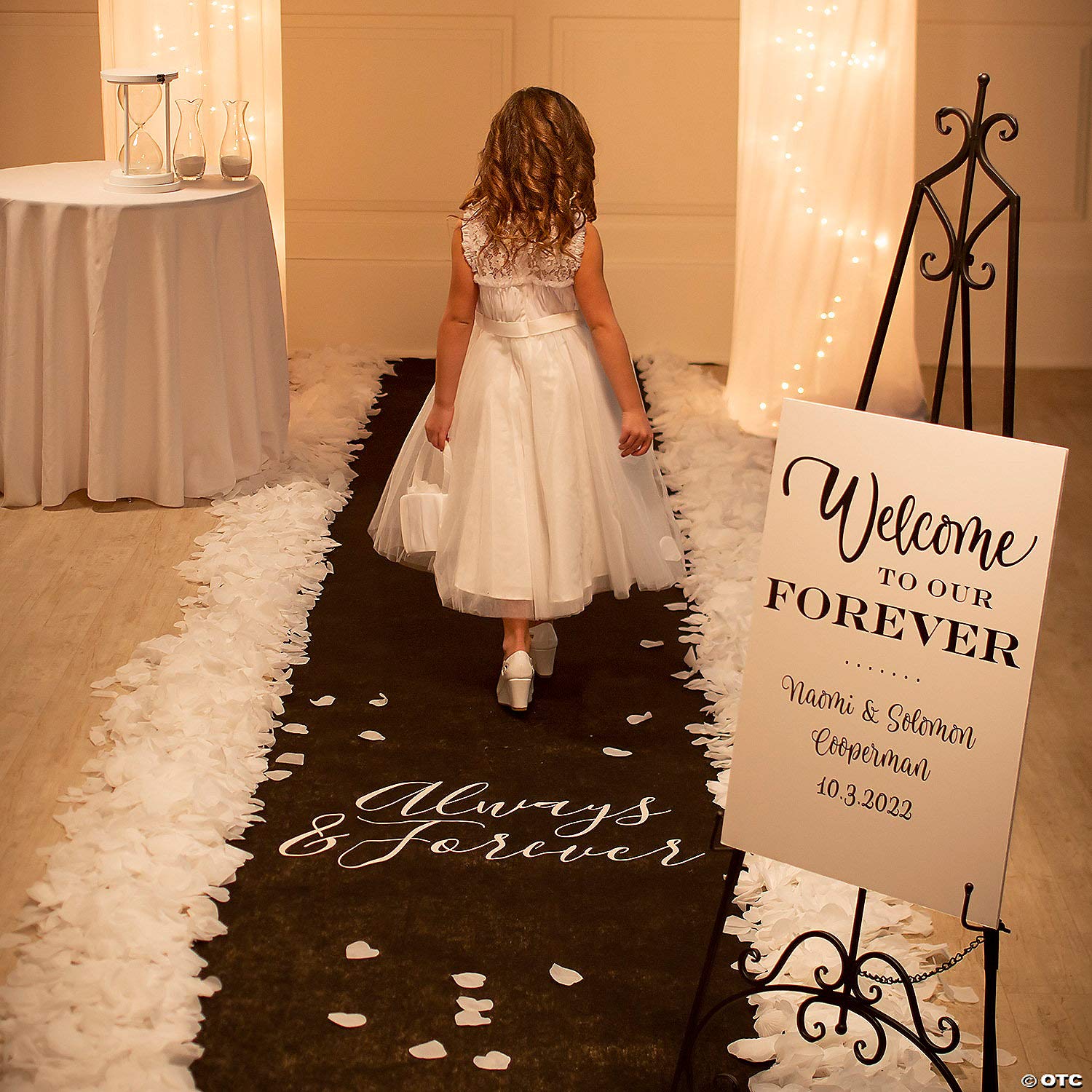 Always & Forever Black Aisle Runner - 100 feet long - Wedding Ceremony Decor