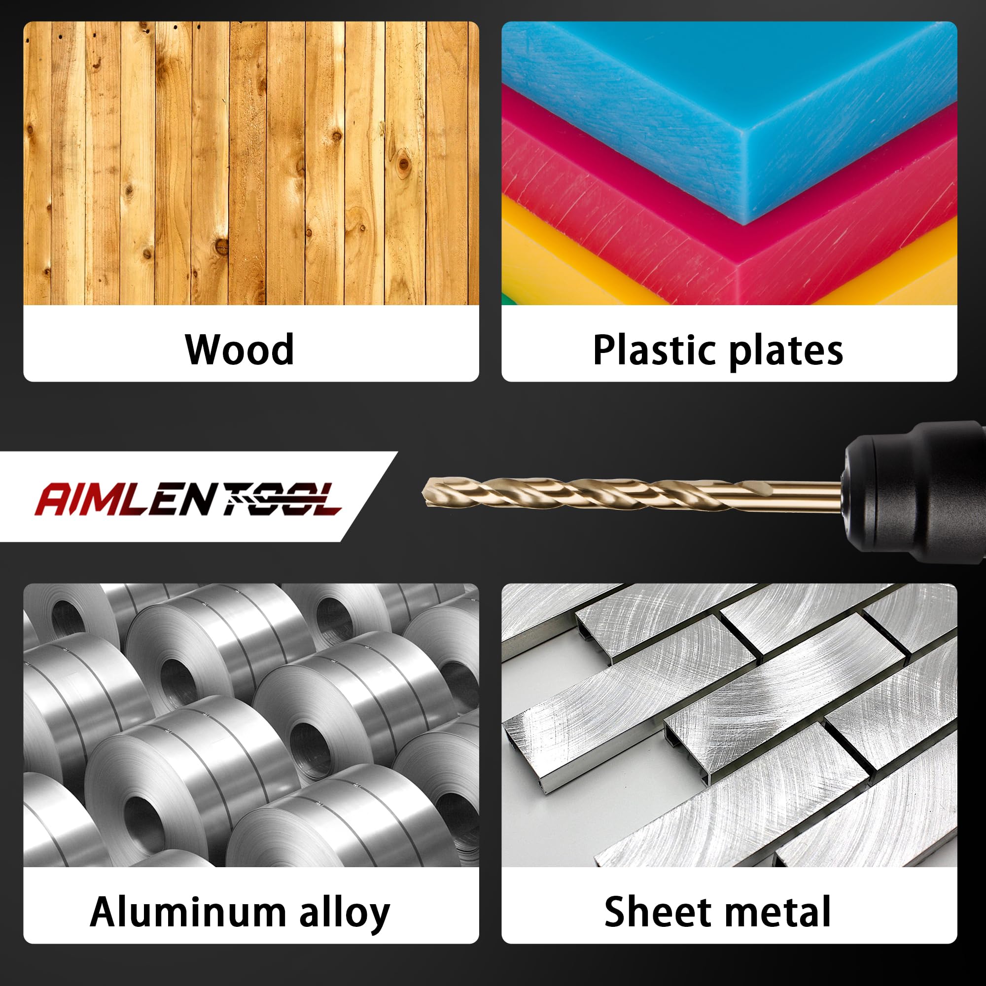 Set di 115 punte per trapano in cobalto, M35 HSS, punta da 135 gradi, lunghezza elicoidale, kit di punte per trapano per metallo temprato, ghisa, acciaio inossidabile, plastica e legno, con