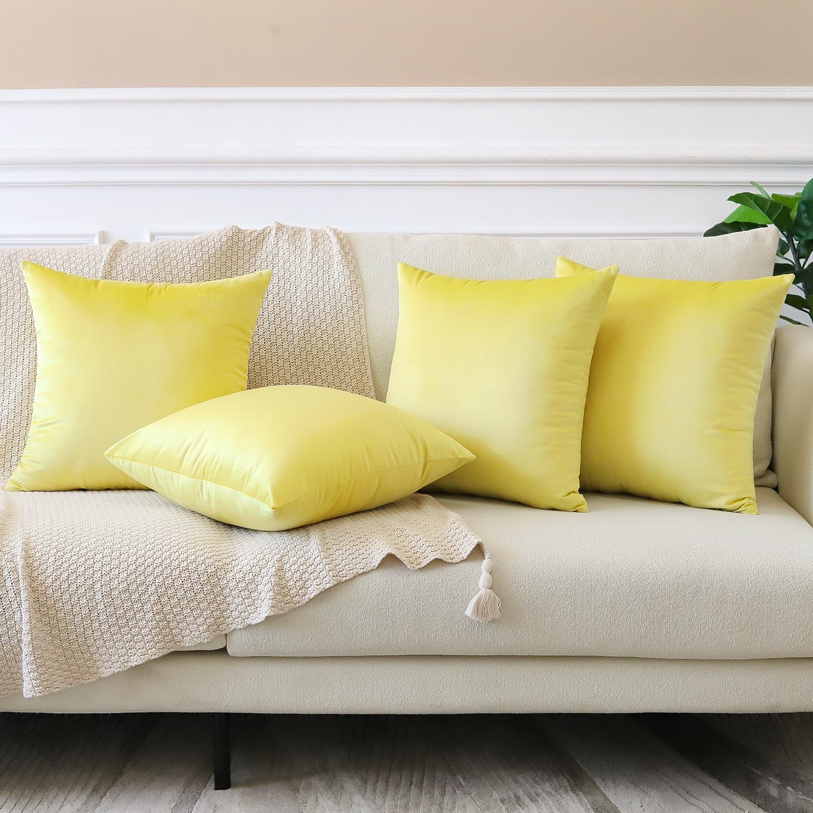 Federe Cuscini Velluto | Confezione 4 Pezzi | 45x45cm | Multicolore | Chiusura Cerniera Nascosta - Foto 12