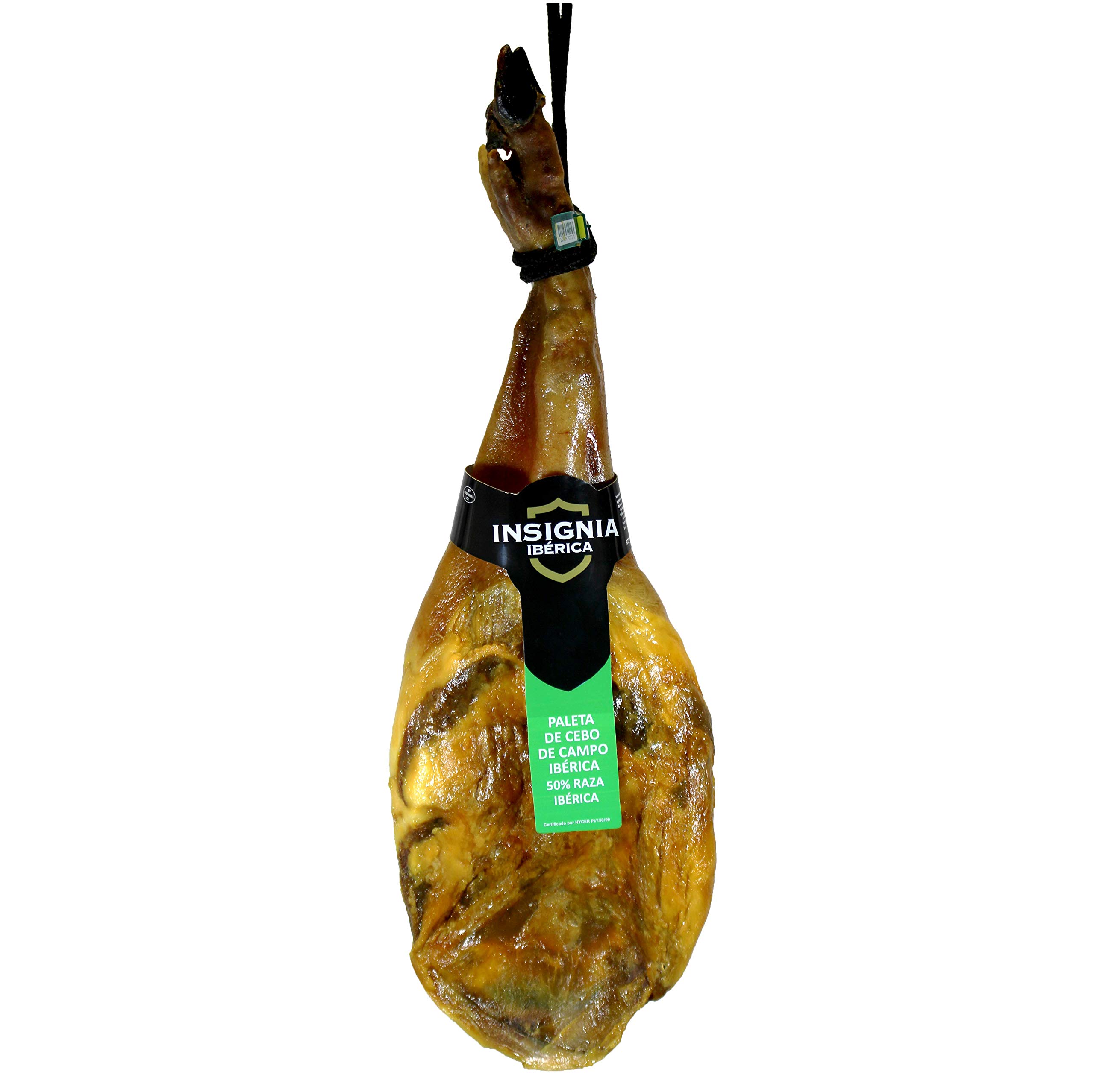 INSIGNIA IBERICA- 5 Kg Jambon Iberique (Épaule) - (109 €) PATA NEGRA 100% naturel - Originaire de porcs ibériques élevés en plein air à Dehesas - Epaule Iberique Espagnol -