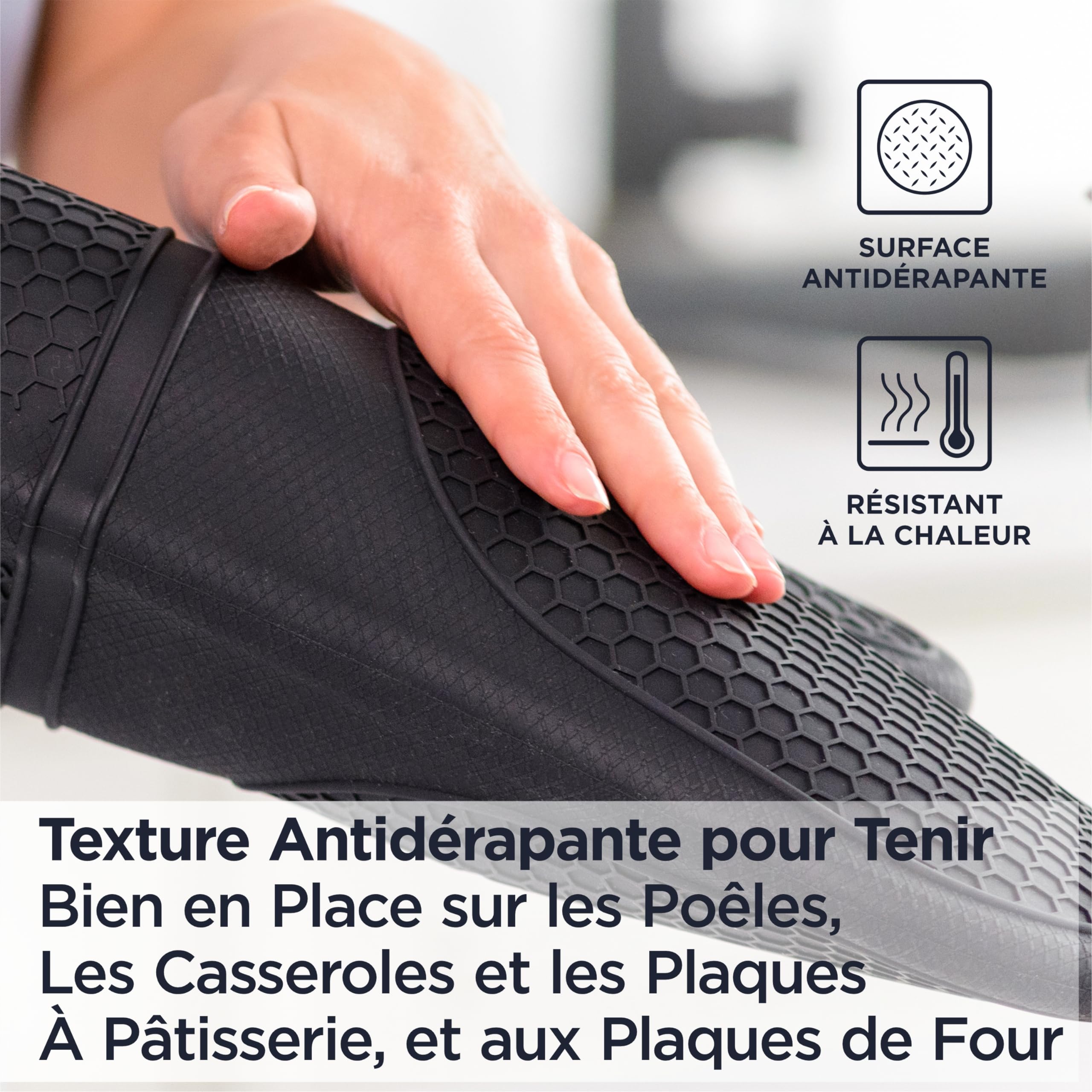 Deiss Pro Ensemble de Gants de Cuisine en Silicone résistant à la Chaleur et aux Taches, Gants de Barbecue en Coton Doux, imperméables, Gants de Cuisine Extra-Longs et Flexibles pour la Cuisson