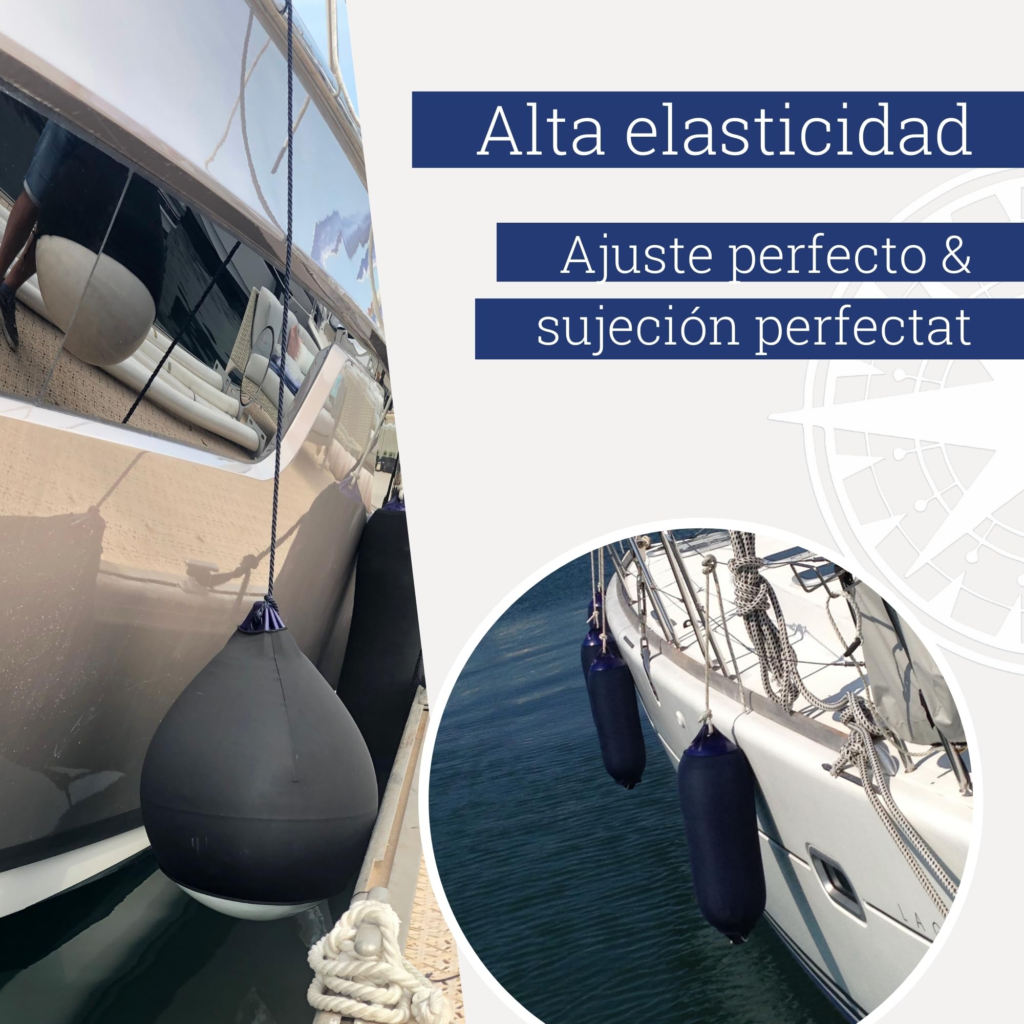 Diseño de defensas Funda Defensa Barco (Ø 39-55cm en Azul) - 1x calcetín de Defensa para una protección óptima - calcetín de Defensa para Sus Accesorios Barco