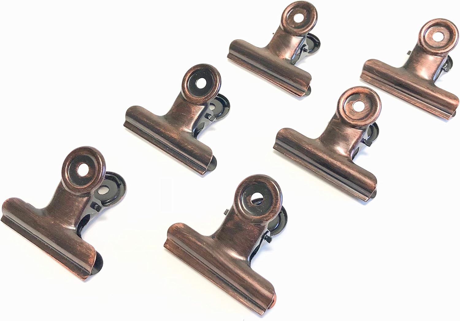 BarnwoodUSA Rustic Bronze Metal Hinge Clips (Pack of 6) - by BarnwoodUSA | Made of Metal with a Antique Bronze Finish | Traditional Vintage Style Home Decor | Arts & Crafts | Photos | 2 inch