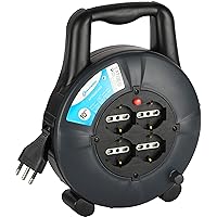 Electraline 49026 Prolunga Elettrica con Avvolgicavo 10 mt, 4 Prese Polivalenti