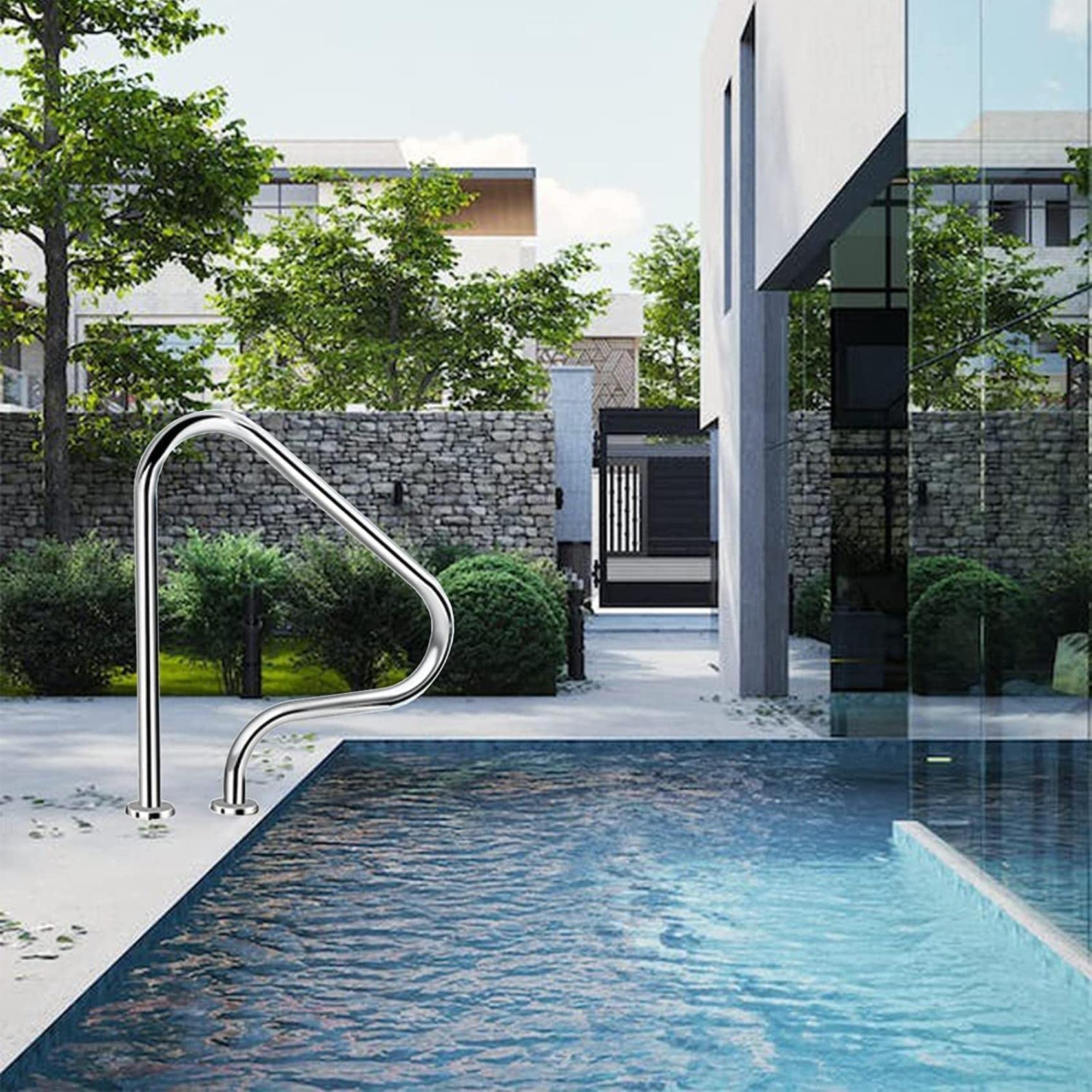 Main courante de piscine anti-glissade pour escalier de bassin extérieur