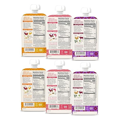 Vista 35 de Serenity Kids Bolsas de comida para bebés a partir de 6 meses, puré hecho con carnes de origen ético y verduras orgánicas, bolsa de 3.5 onzas sin