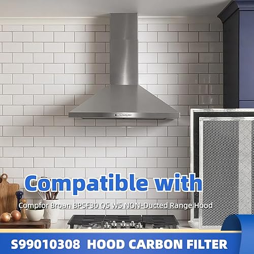 Miniatura 2 de Filtro de carbón activado para campana extractora mejorada S99010308 adecuado para Bro-an Nut-one BPSF30 QS WS y GE WB02X10707 Filtro desodorizante