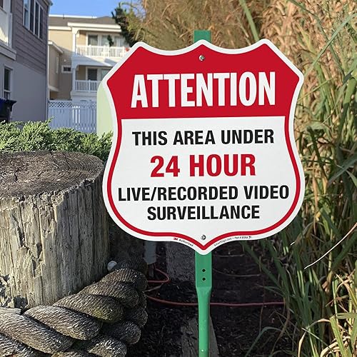 Miniatura 10 de SmartSign Letrero de 10 x 10 pulgadas con estaca de 3 pies, aluminio laminado a prueba de óxido laminado de 40 mil, color rojo, negro y blanco, 1