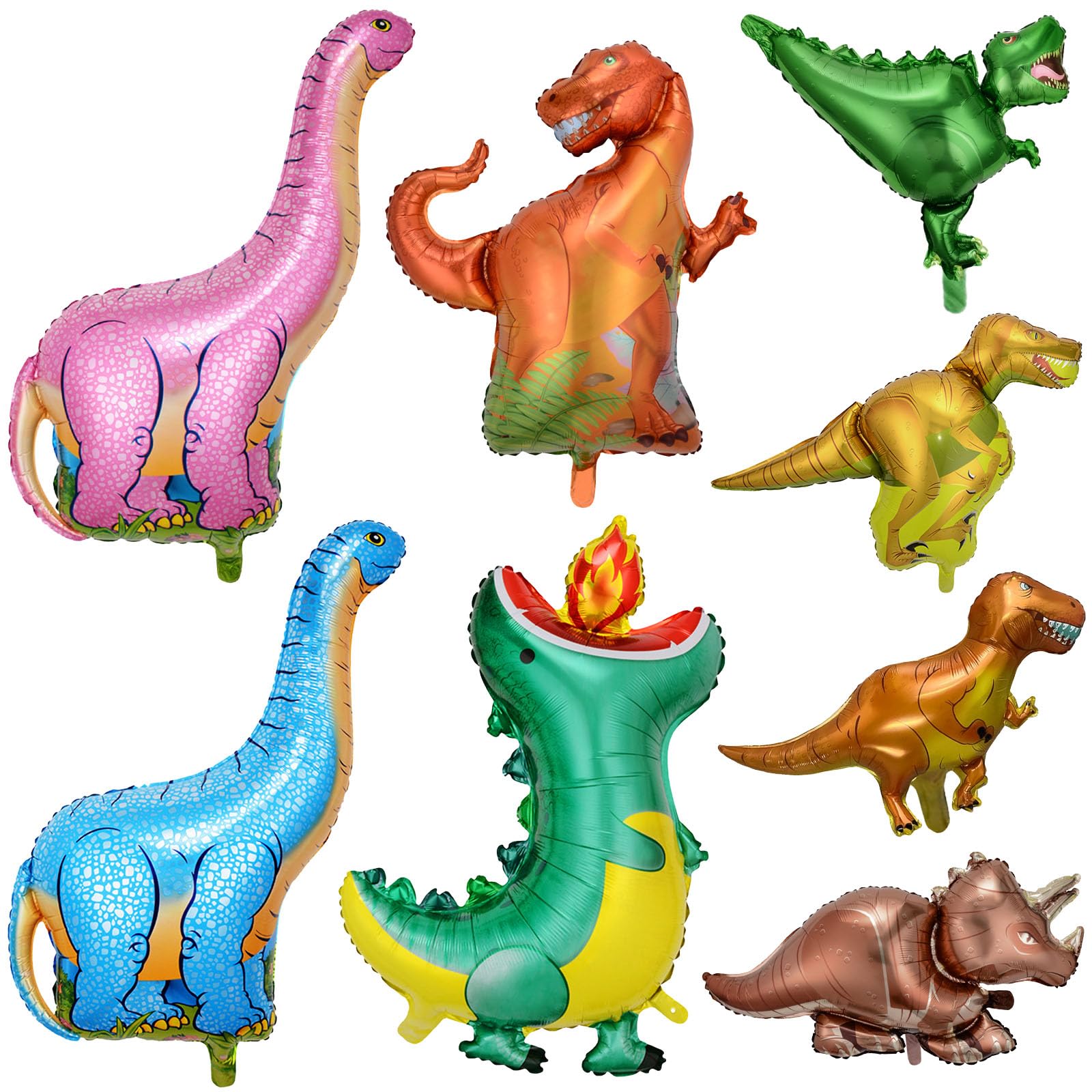OSDUE 8Pcs Palloncino Dinosauro, Grandi Palloncini Jurassic, XXL Giungla a Elio, Gigante Foil per Decorazioni di Compleanno Party