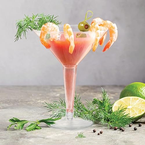 Miniatura 6 de Party Essentials Vasos de Martini de plástico de dos piezas, 8 onzas, transparentes, 20 unidades
