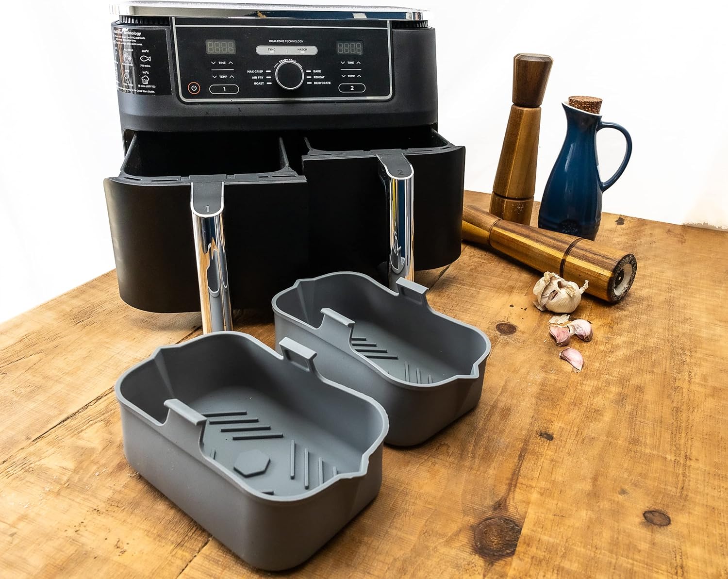 Ninja Air Fryer Silicone Liners, Set of 2 Reusable Silicone Ninja Dual