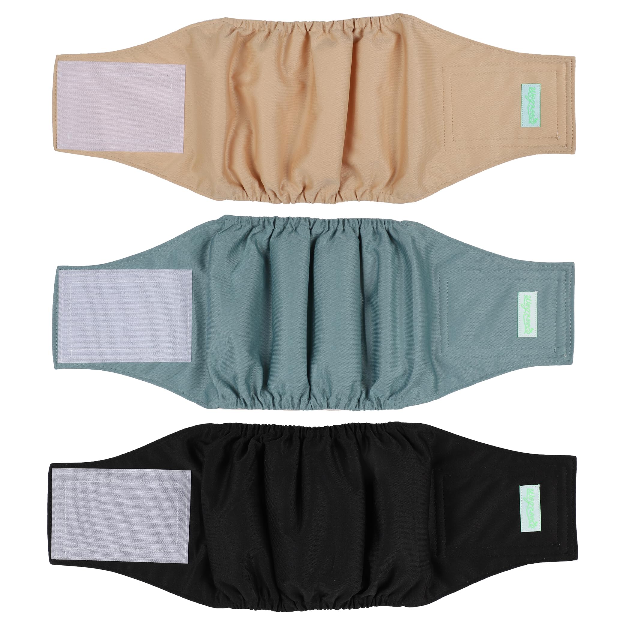 wegreeco Washable Male Dog Belly Band (Stylish Pattern)- Pack of 3 - Washable Male Dog Belly Wrap, Dog Diapers Male (Black, Blue, Coffee, Medium)