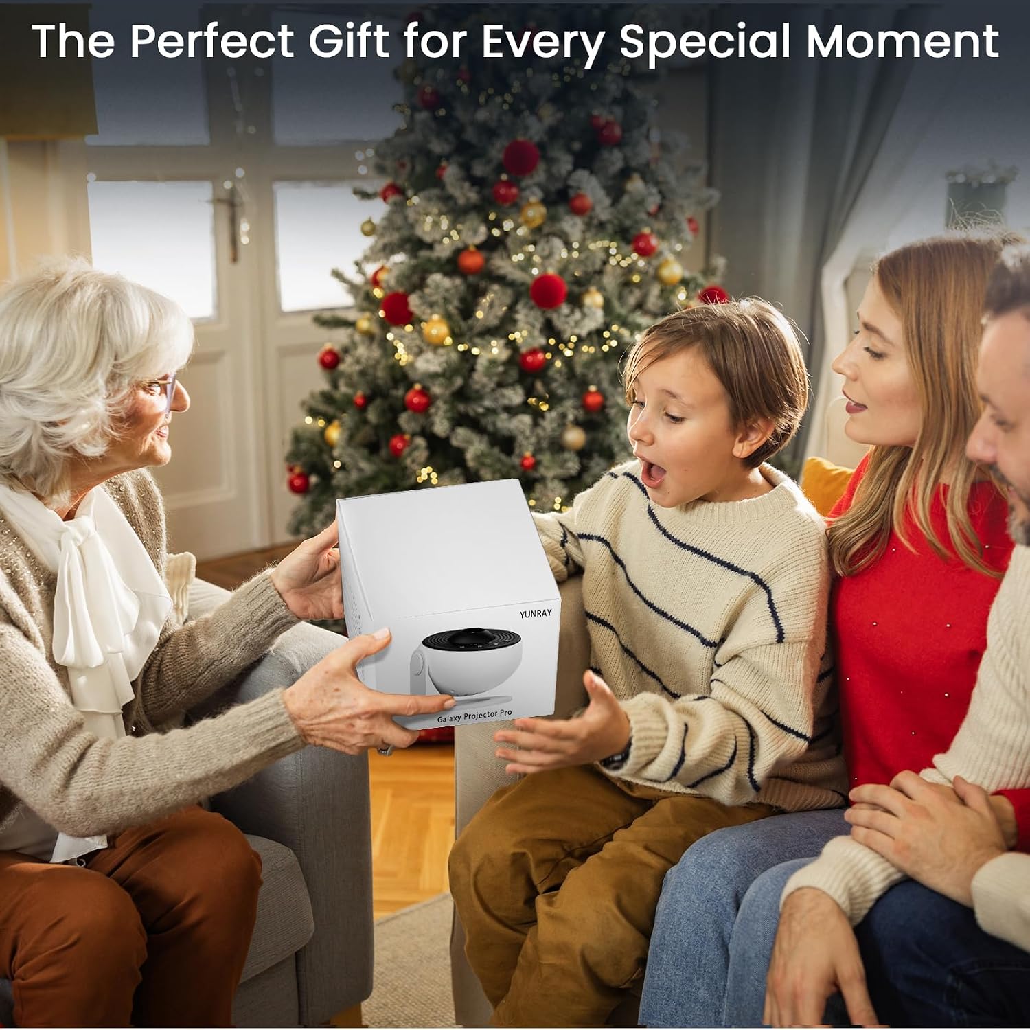 YUNRAY Galaxy Projector, Star Projector Planetarium Ceiling Space Projection Light Realistic Starry Sky Night Light Lamp with Battery, Galaxy Lite for Kid Adult Bedroom Decor Birthday Gift - 2 Discs