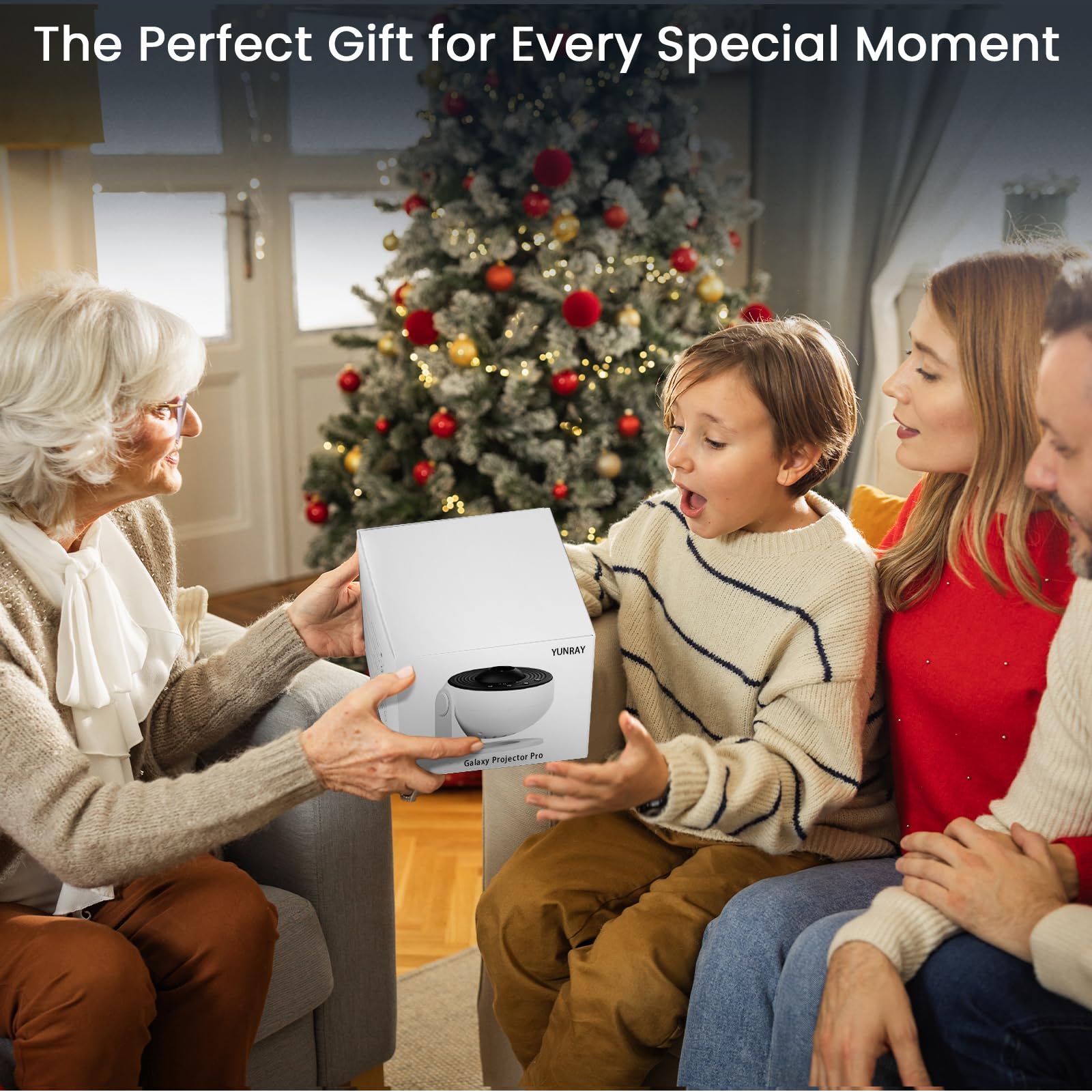 YUNRAY Galaxy Projector Pro, Proiettore Galassia Proiettore di Stelle con 1 Diapositive in Vetro HD Planetario Luce Notturna Cielo Stellato per Camera Bambini Regalo Compleanno Natale