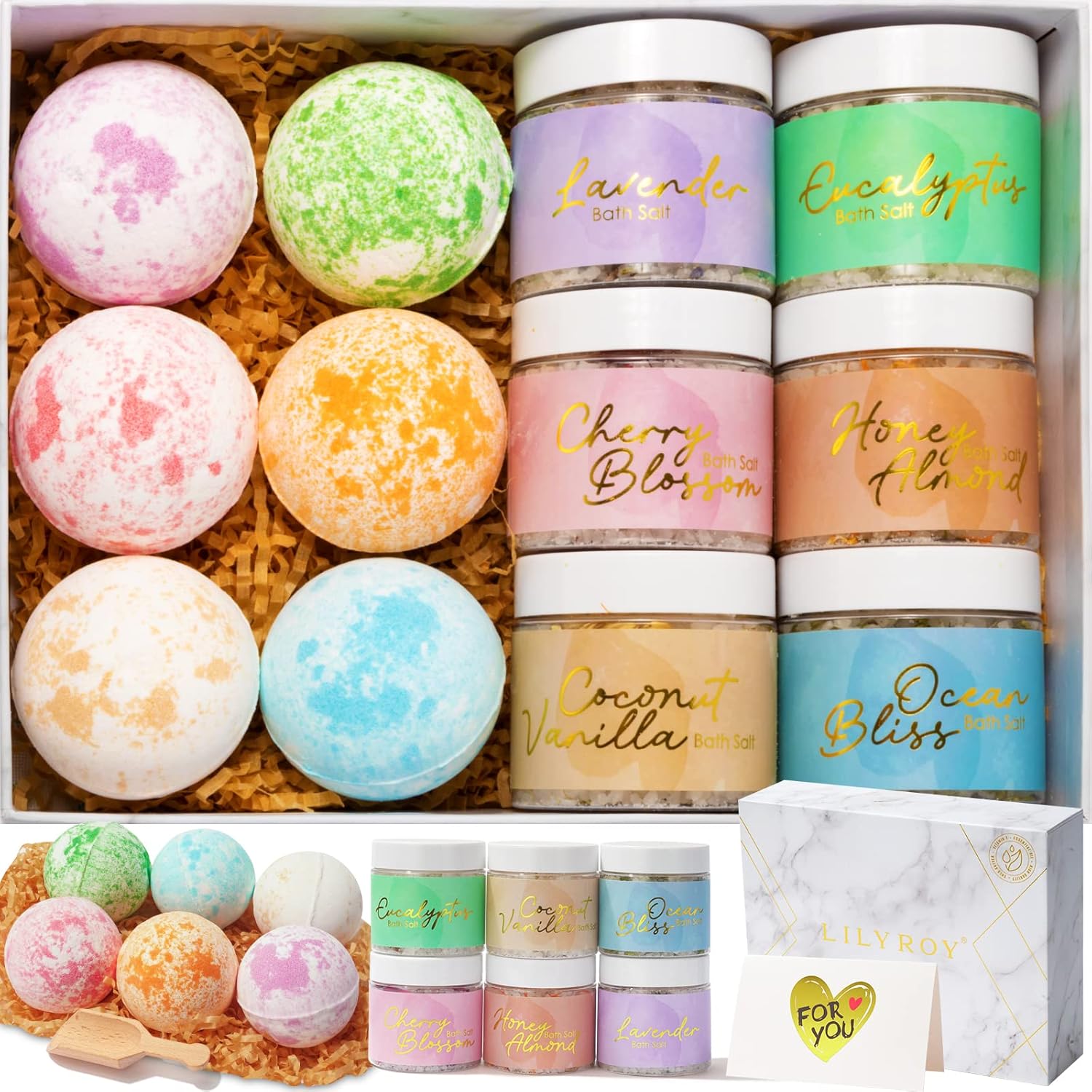 Bath Salt & Bath Bomb Baskets Gift Set Bath spa Gift