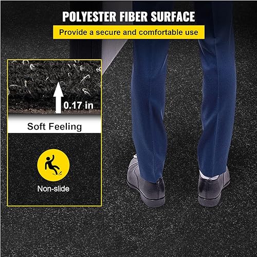 Miniatura 3 de Happybuy Alfombra marina, de 6 pies x 36 pies, color negro carbón de grado marino, alfombra marina con pelo de corte suave y respaldo TPR a prueba