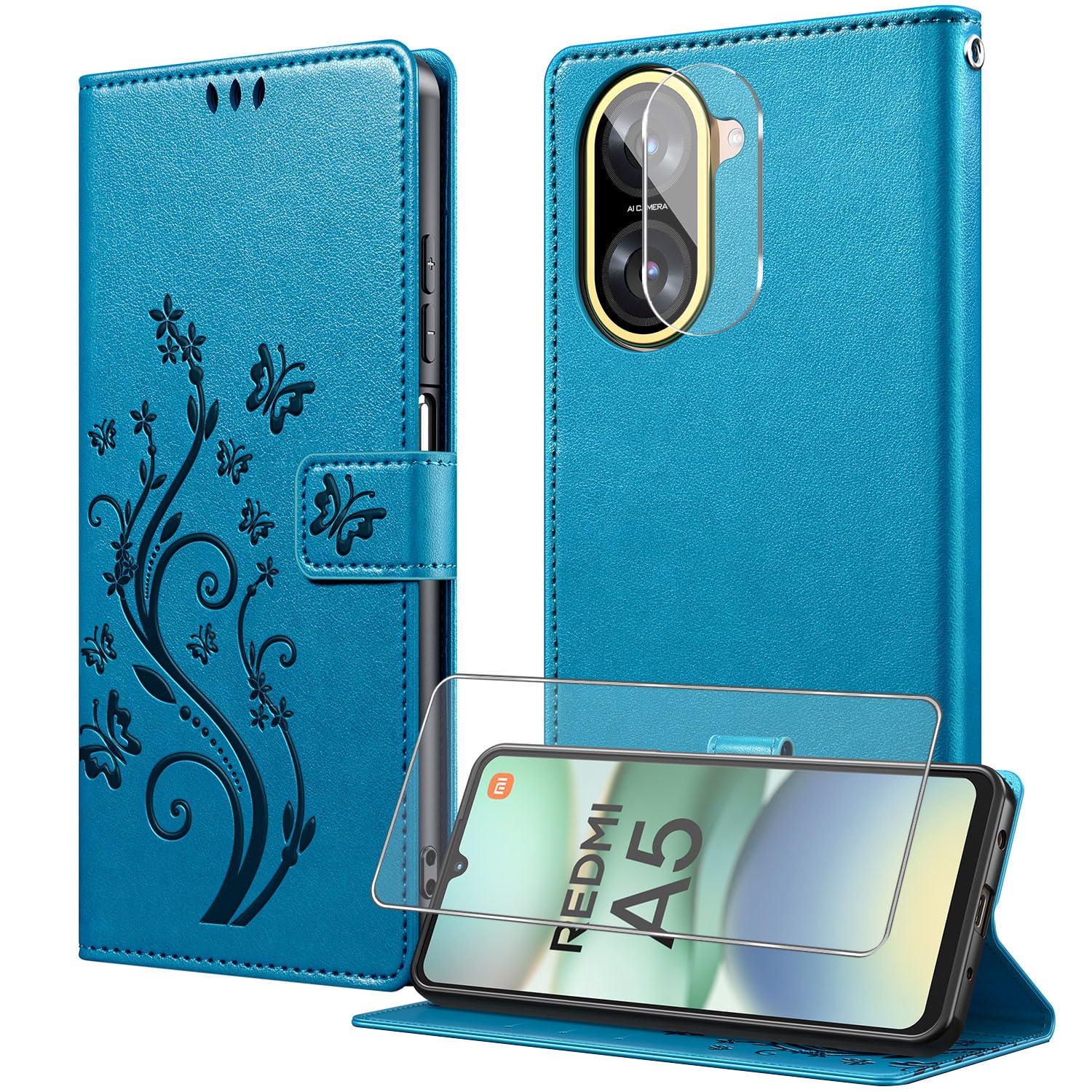 YJROP For Boost Mobile Bounce Case,with Screen Protector,PU Leather Wrist Strap Card - View #6