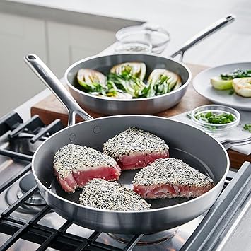 GreenPan GP5 Stainless Steel 5-Ply Healthy Ceramic Nonstick 13 Piece Cookware Pots & Pans Set, Frying Pans, Saute, Saucepans, Stock Pot, Scratch Resistant, Induction,Dishwasher & Oven Safe, PFAS-Free