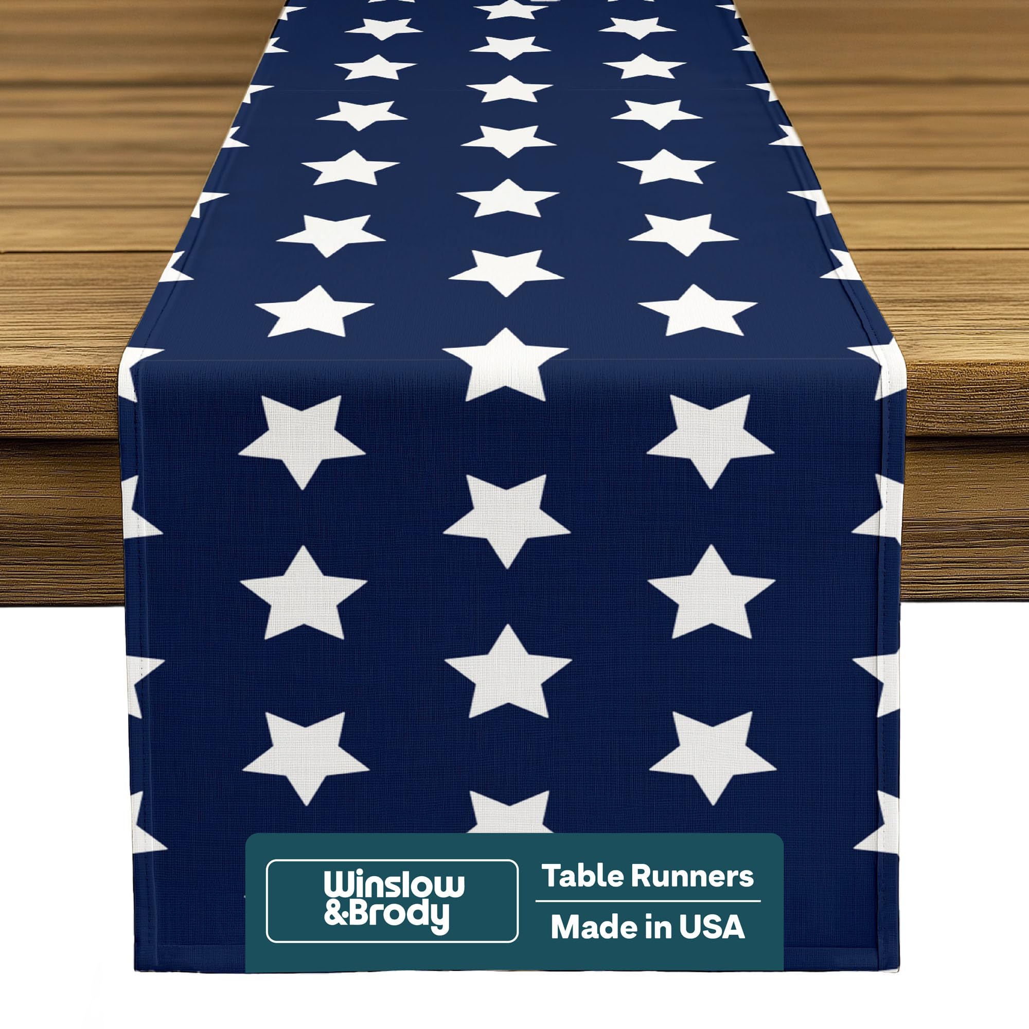 Old Glory Stars 4th of July Table Runner | Made in America | Independence Day Summer Home Kitchen Patriotic Table Decorations - 14 x 72 Inches Long