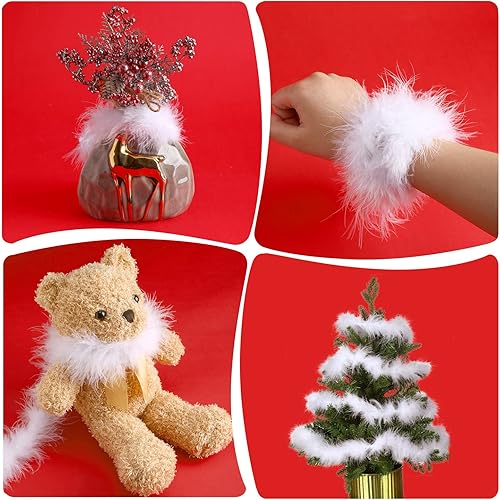 Miniatura 4 de Boas de plumas guirnalda de plumas de Navidad boa de plumas de marabú boas de plumas naturales de Navidad para manualidades boda fiesta Halloween