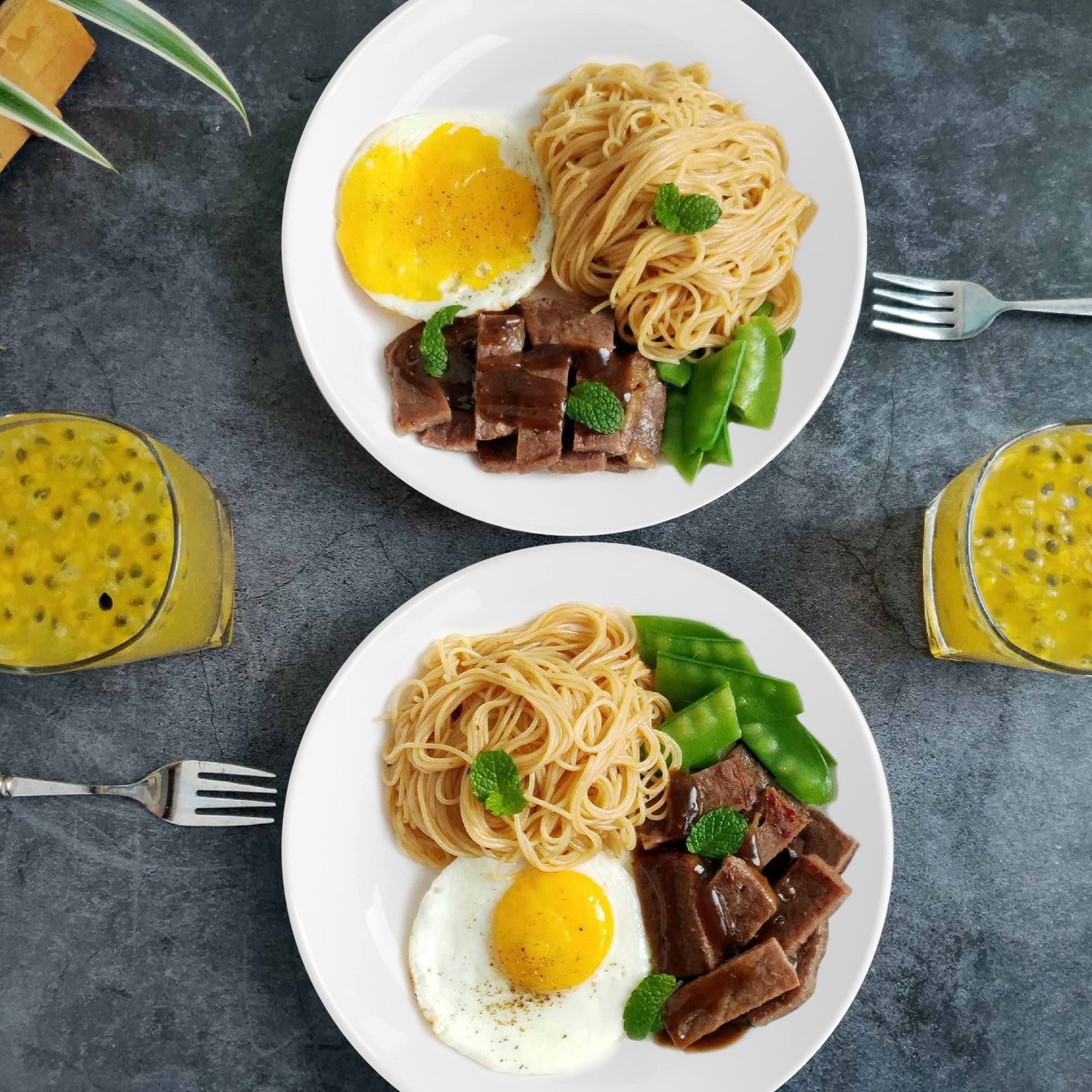 Set Di 4 Piatti Piani In Porcellana - Ciotole Grandi Per Pasta Da 1600ml, Ø25cm, Bianche, Microonde E Lavastoviglie - Foto 7