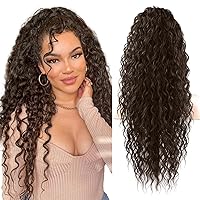 Vista 17 de SEIKEA Extensión de cola de caballo, PT005 Isabella 66 cm de largo, rizada, con resalte bohemio, de múltiples capas, ligera y esponjosa, con cordón